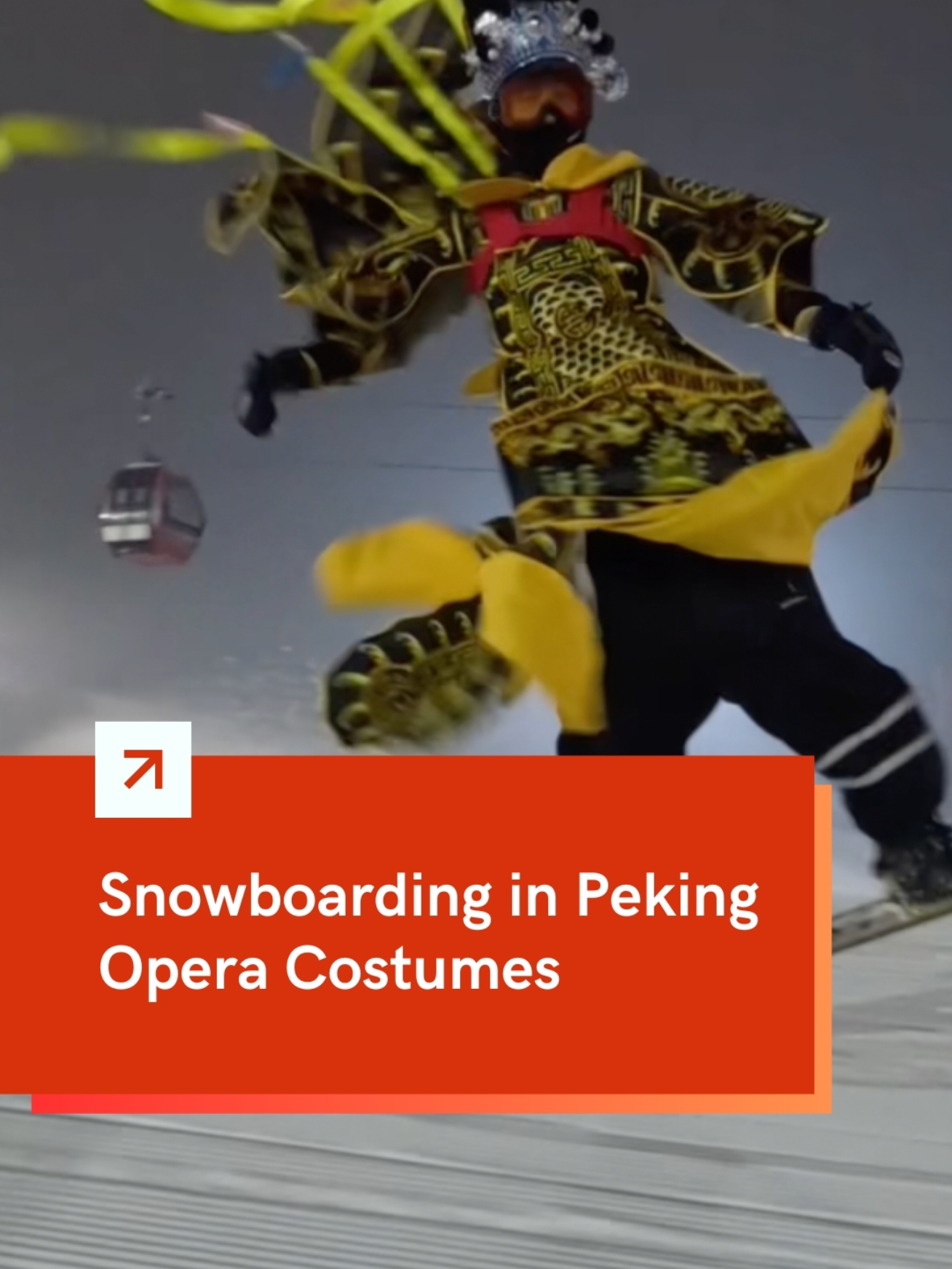 Gliding down #snowy slopes in Peking Opera costumes—where #tradition meets adrenaline! 🏂🎭 #pekingopera  #snowboarding 