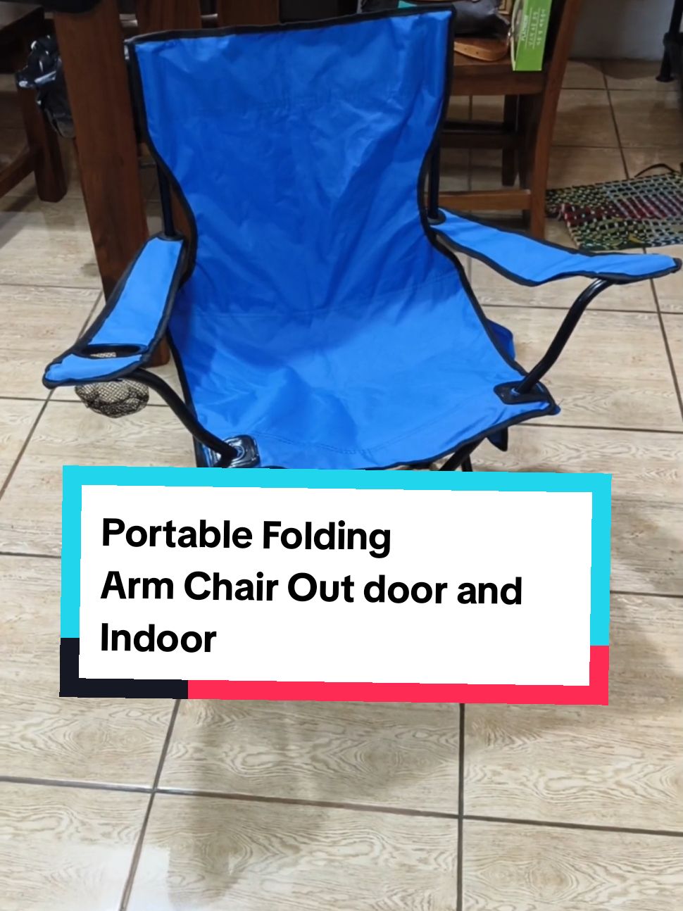 Portable Folding  Arm Chair Out door and Indoor use camping Good Quality #buyhere #tyangannievlog #tiktoshop #portablefoldingarmchair #fyp #foryoupage 