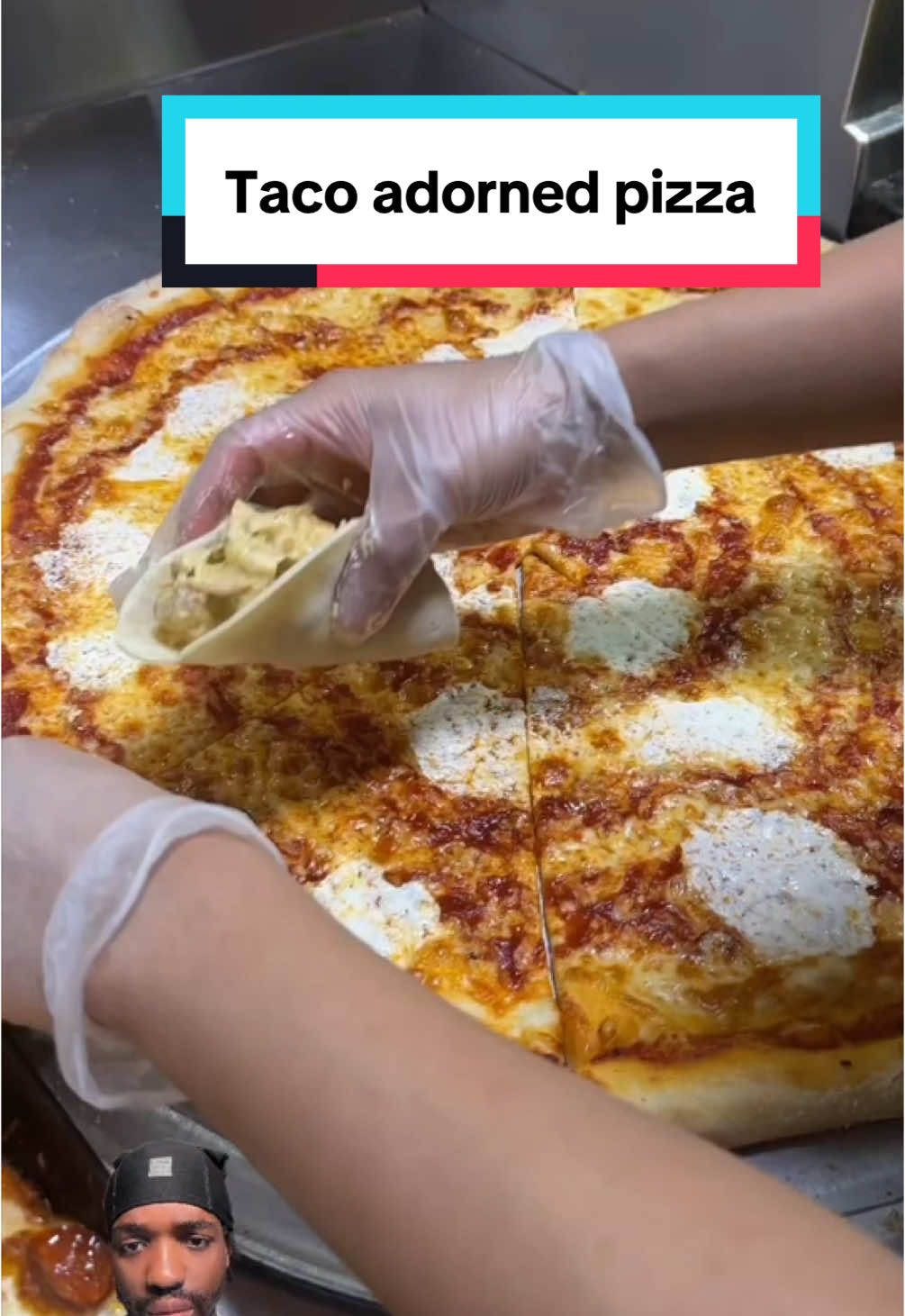 Taco adorned pizza #foodcontent #foodtiktok #pizza #tacos 