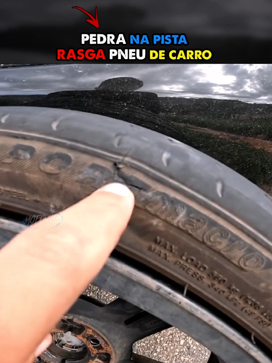 PEDRA NA PISTA RASGA PNEU DE CARRO #motorista #sandero #pneus #pista #pedra 