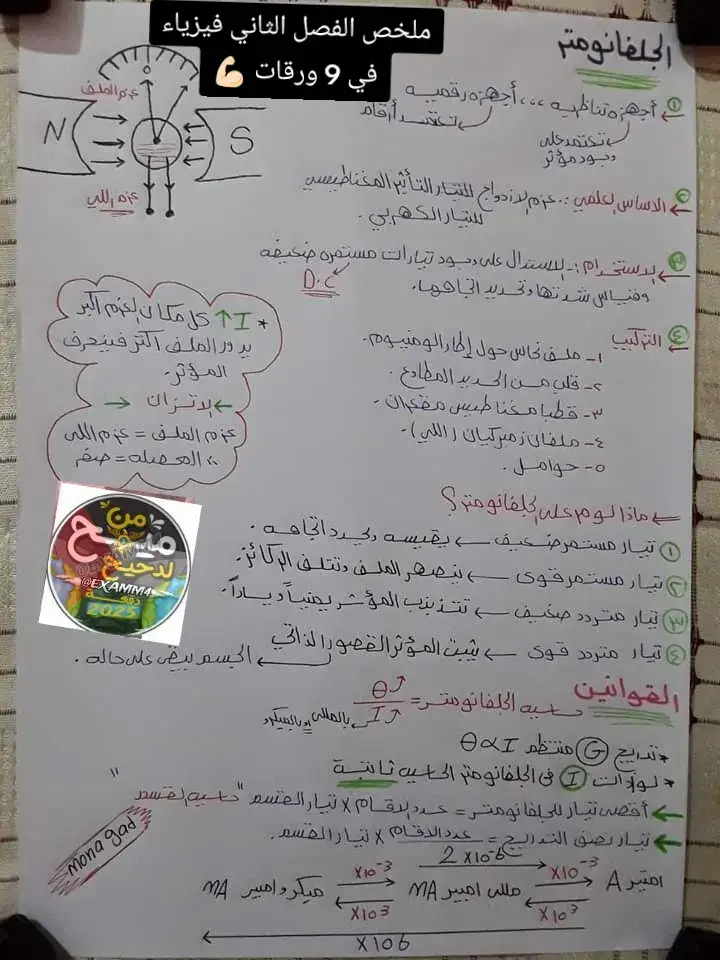 ملخص الفصل الثاني فيزياء  #ثانوية_عامة #ثانويه_عامه #ثانوية_عامة_2024 