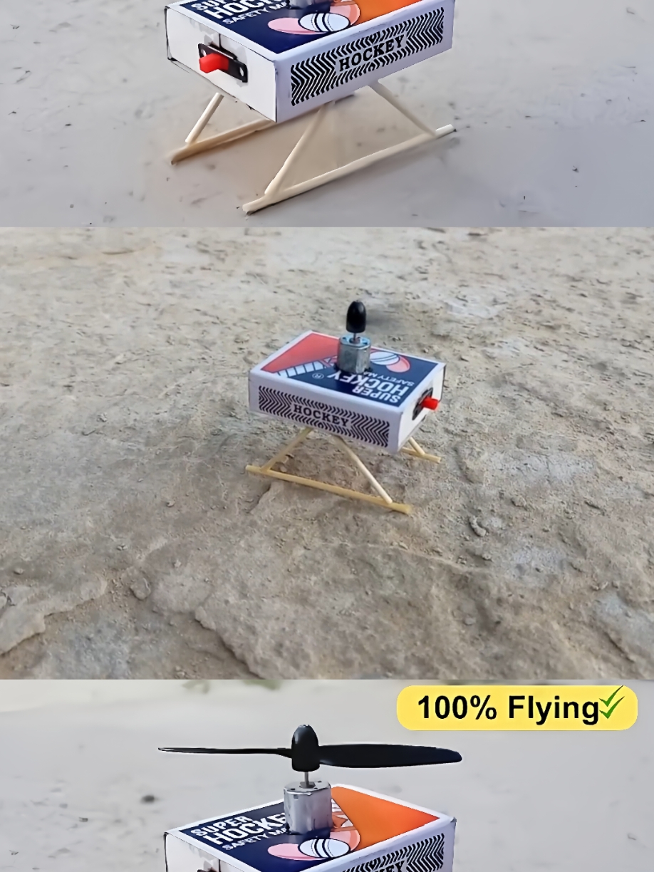 How to Make Flying Matchbox Helicopter Diy Toy Helicopter 🚁🚁🚁🚁  #DIY #matchboxhelicopter #science #fypviralシ #fyp #fypviraltiktok🖤シ゚☆♡ 🇬🇧