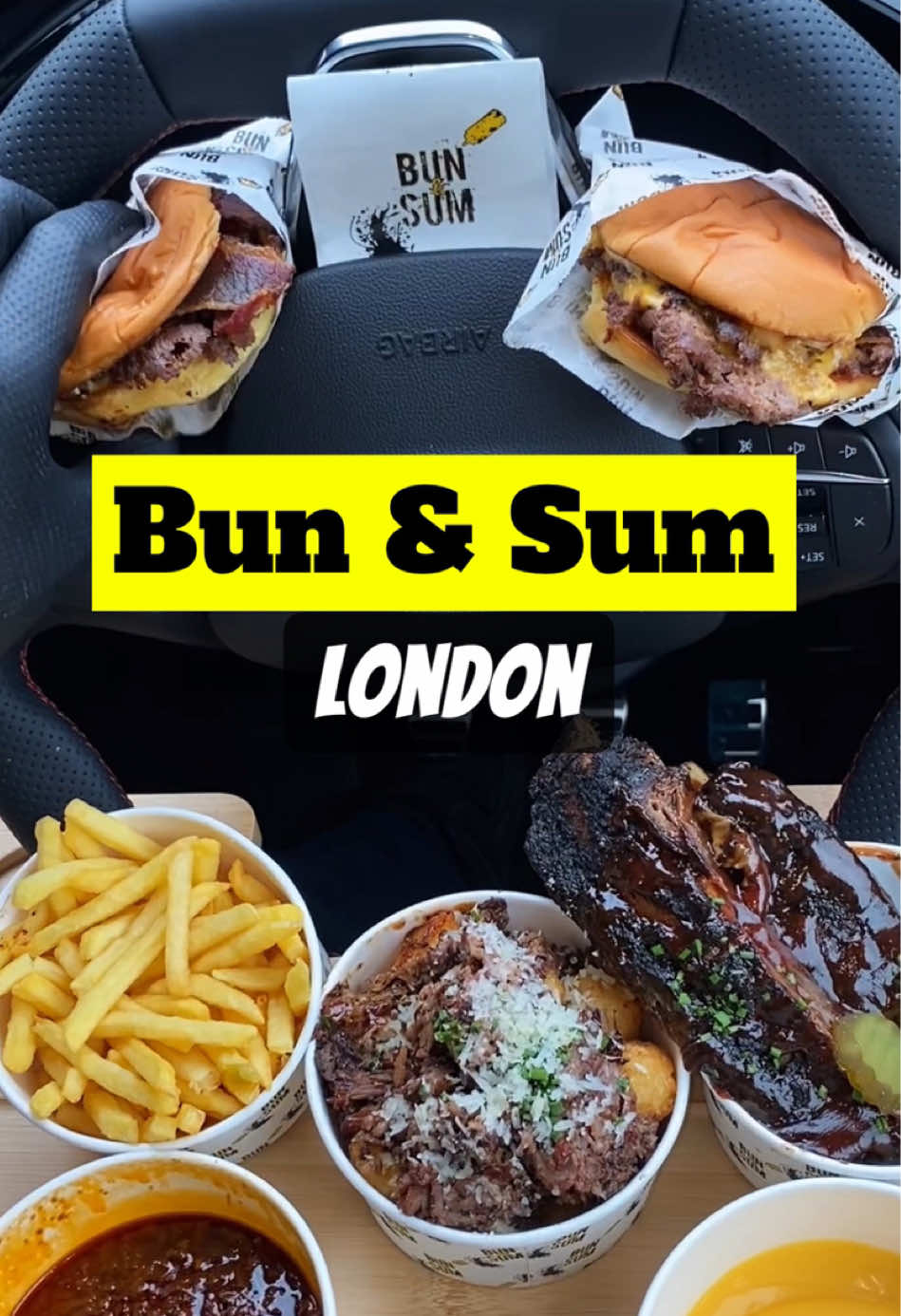 Food ASMR OVERLOAD! Bun & Sum London #bunandsum #asmr #foodasmr #carfoodguy #eatingfood #eatingincar #foodincar 