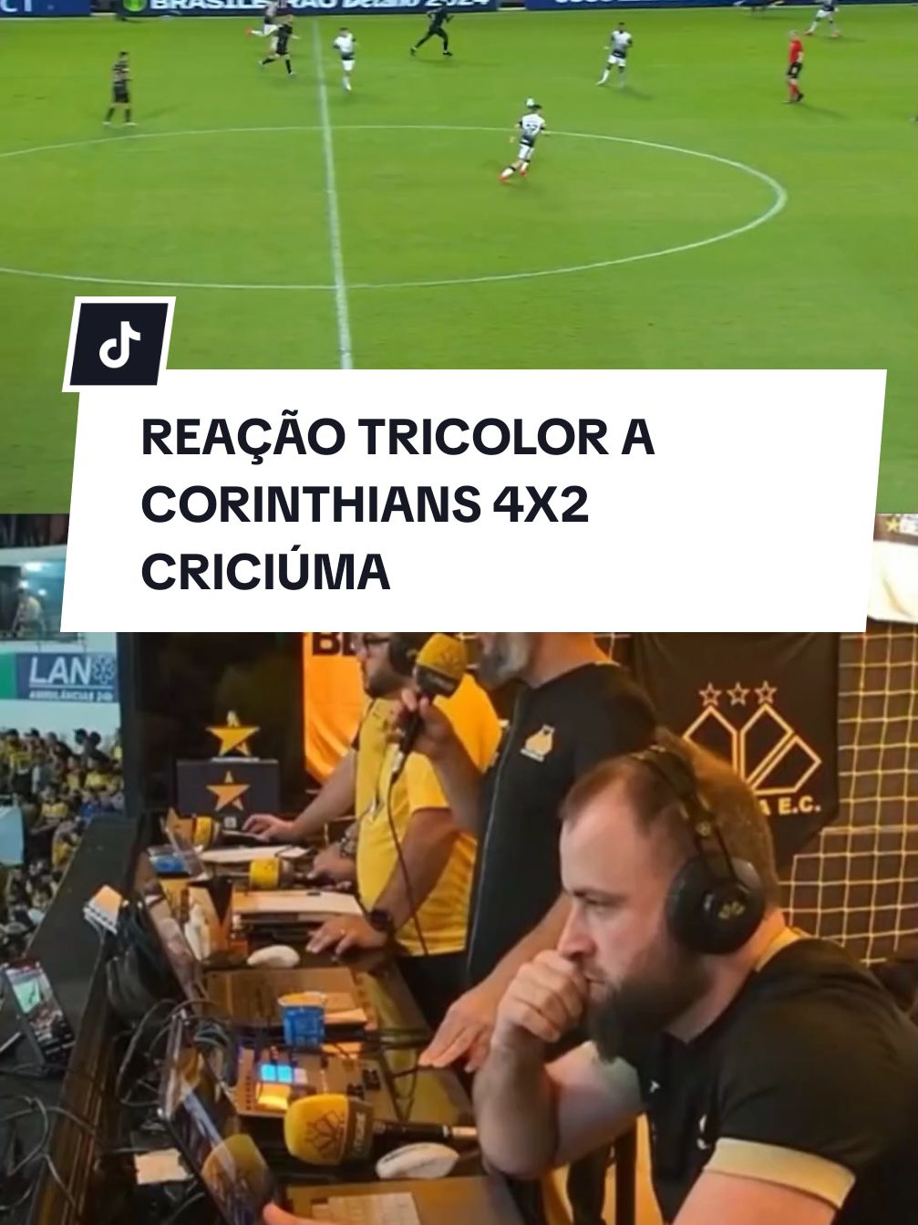 TORCEDORES do CRICIÚMA REAGEM a CORINTHIANS 4X2 CRICIÚMA 🎥 . #corinthians #corinthianshoje #corinthiansxcriciúma #criciumaxcorinthians #goldoyurialberto  #goldogarro #goldomatheusbidu #goldobolasie #rivalidadefc #react #futebol 