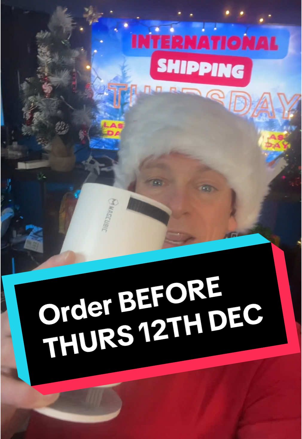 Final day for international shipping Thursday 12th December #giftideas #tiktokshopmademebuyit #spotlight #projector #androidprojector  