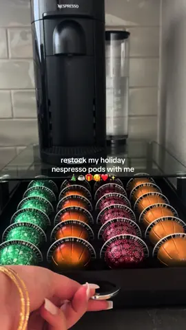 I waited until December to order the peppermint pinwheel & gingerbread pods! #restockasmr #nespressopods #nespresso #coffeetiktok #coffeelover 