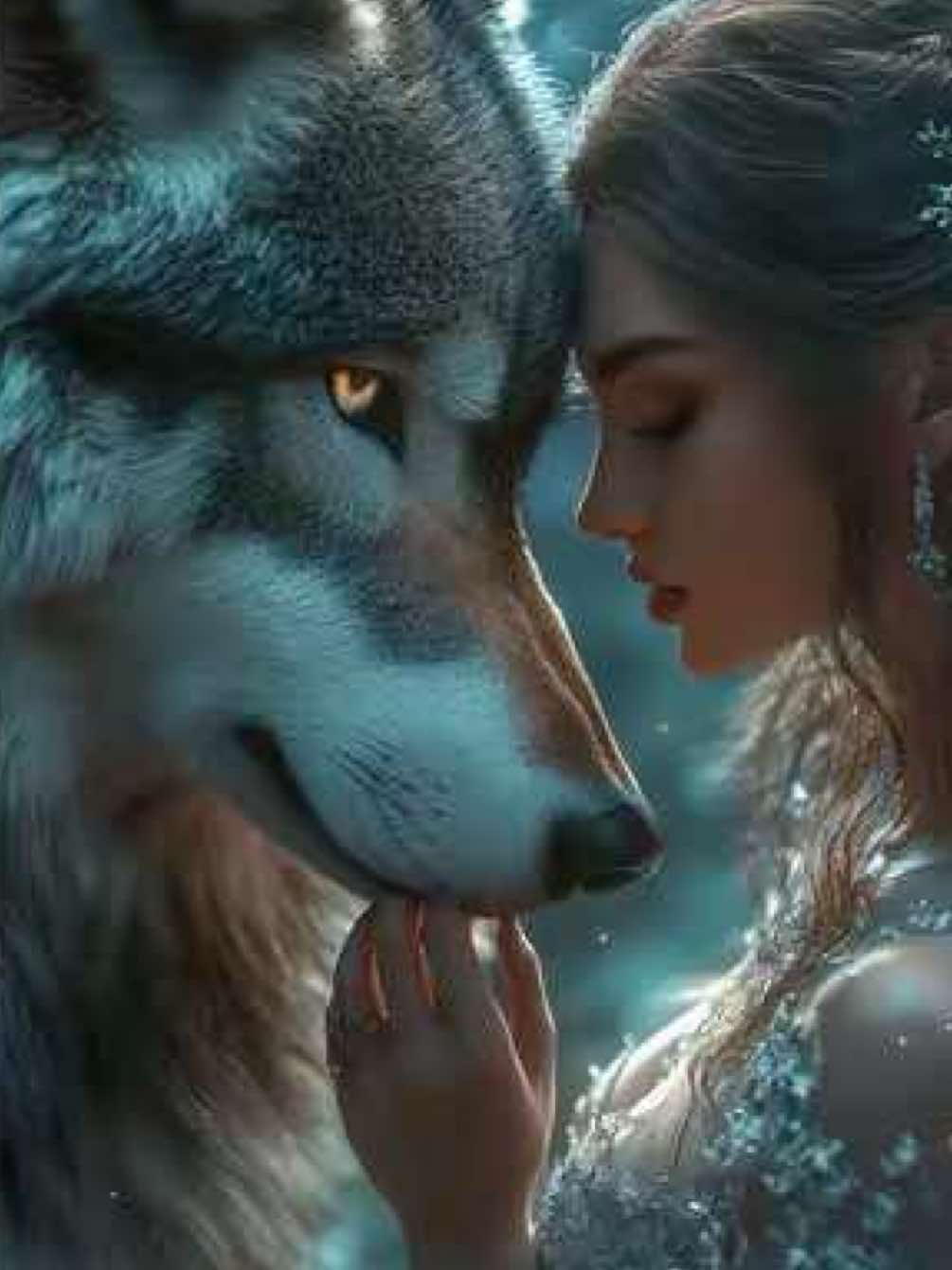 Wolf vibe 🐺 #fantasyart #aiart #aivideo #midjourney #wolf #wolfandwoman #nature #fantasyvibes 