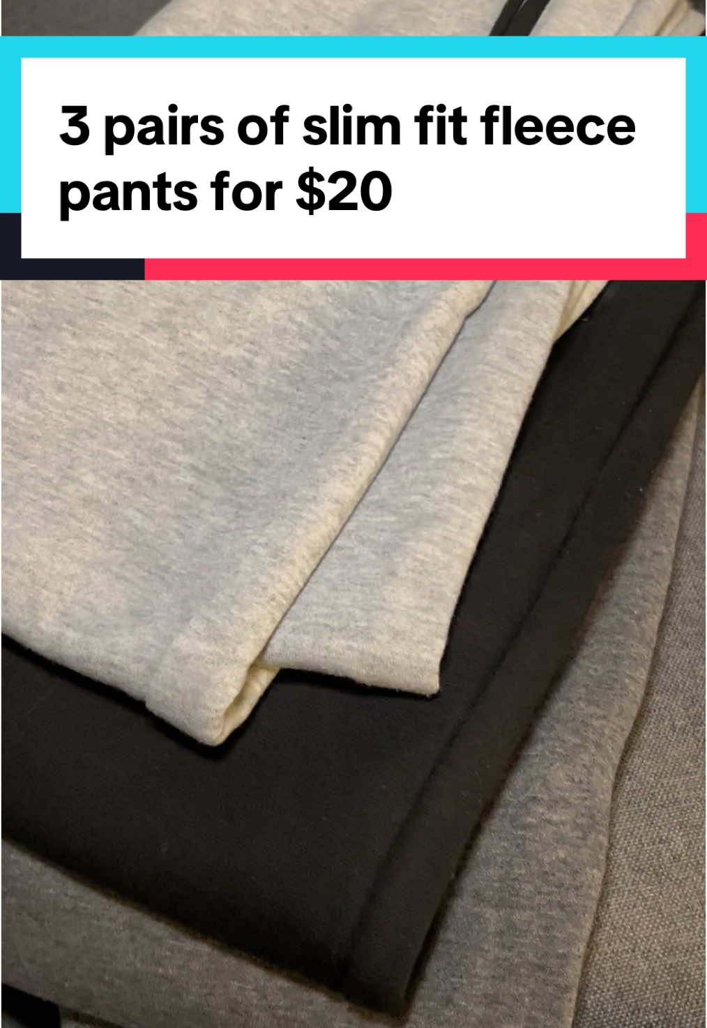 3 pairs of slim fit fleece pants for $20 is crazy🔥👌 #sweatpants #fleecelined #fleecepants #christmasgiftideas #holidayshopping #giftsforher #giftsforhim #tiktokshopholidayhaul #newyearnewaura 