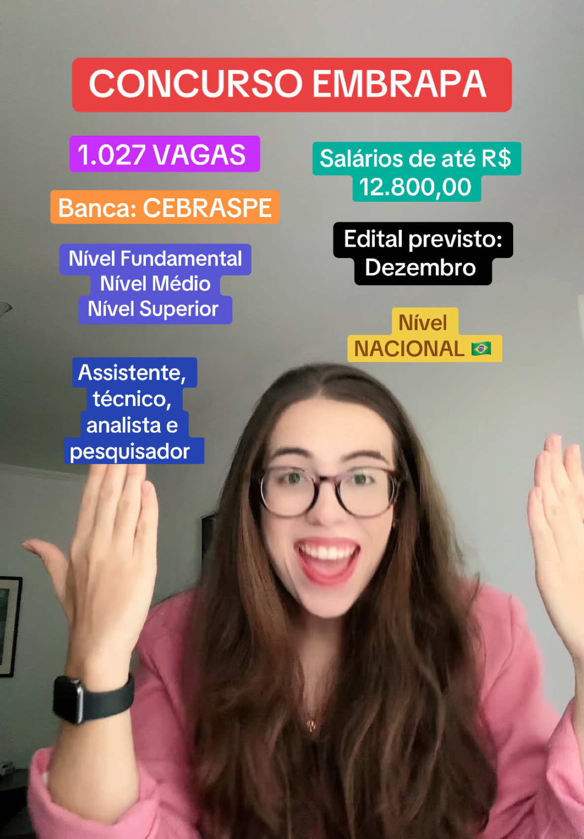 MAIS UM CONCURSO CHEGANDO: Hoje, dia 3 de dezembro, foi realizado o sorteio público de vagas do Concurso da Embrapa! Vagas para todos os níveis de escolaridade! ✨ Edital previsto: DEZEMBRO Provas previstas: FEVEREIRO  Banca: CEBRASPE Eu irei avisar quando sair o EDITAL! #vagas #vagasabertas #oportunidade #concurso #embrapa #vaipraforyou #dicas #concurseiro #concursado 