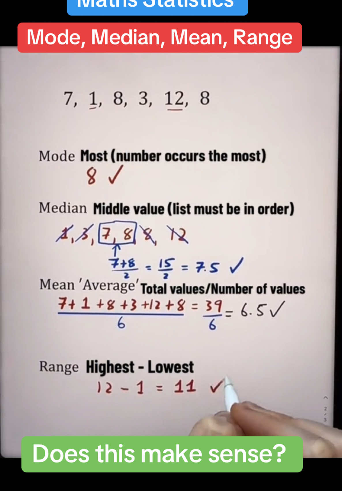 #math #maths #mathematics #mode #median #mean #gcsemaths #sat 