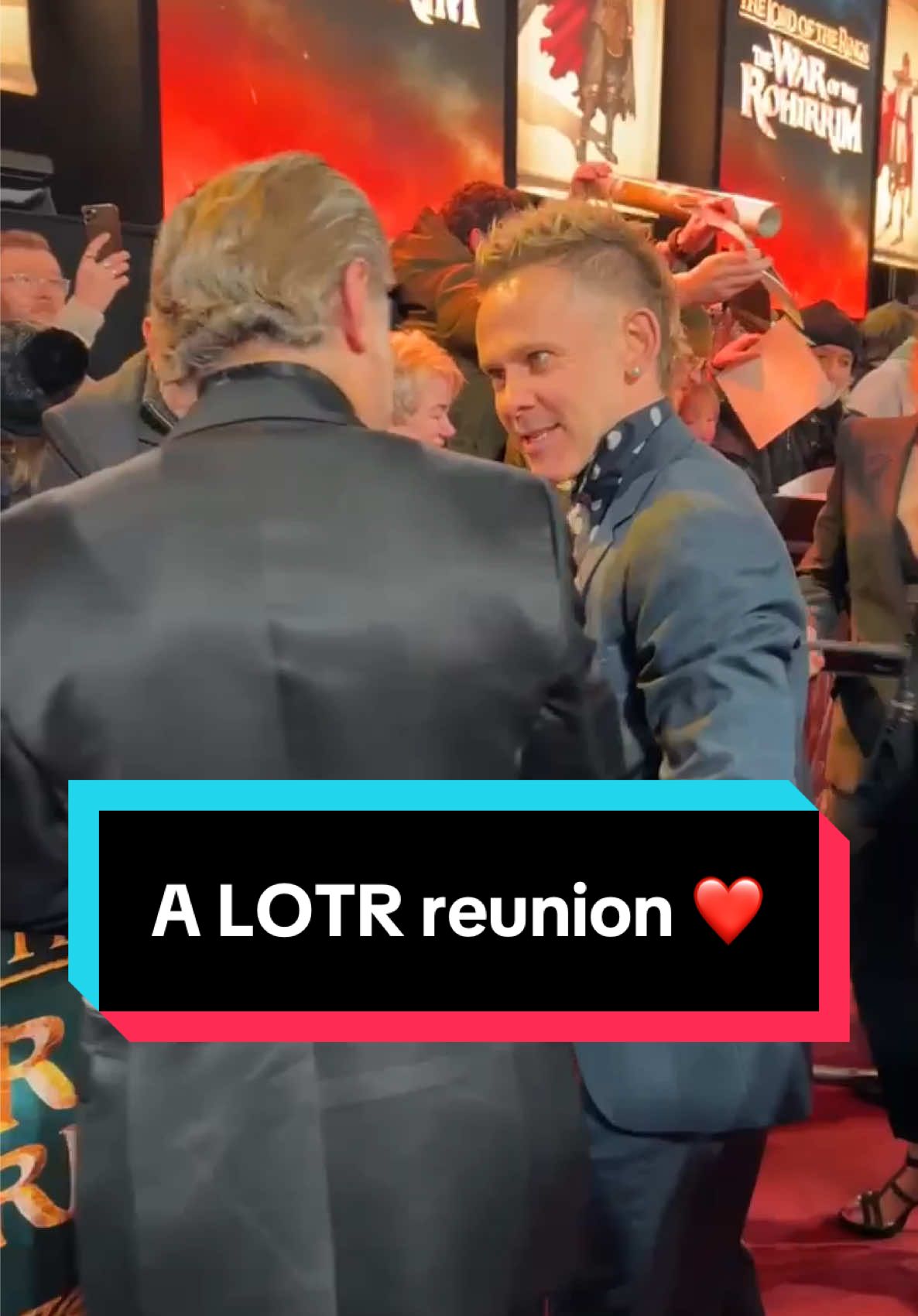 The Lord of the Rings OGs Andy Serkis and Dominic Monaghan reunite on the red carpet 🫶 #LOTR: The War of the Rohirrim