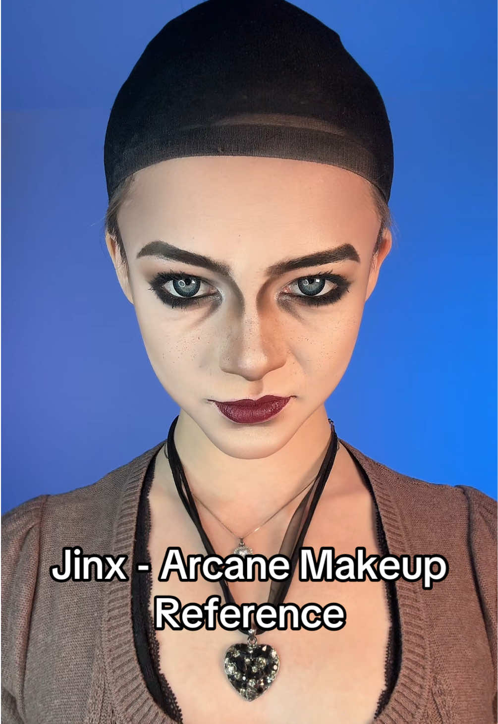 Jinx - Arcane Makeup  Refrence (bald edition)💥 It only took a few hours… 😭 Caitlyn next?! 👀 #jinx #arcane #jinxarcane #jinxcosplay #makeup 