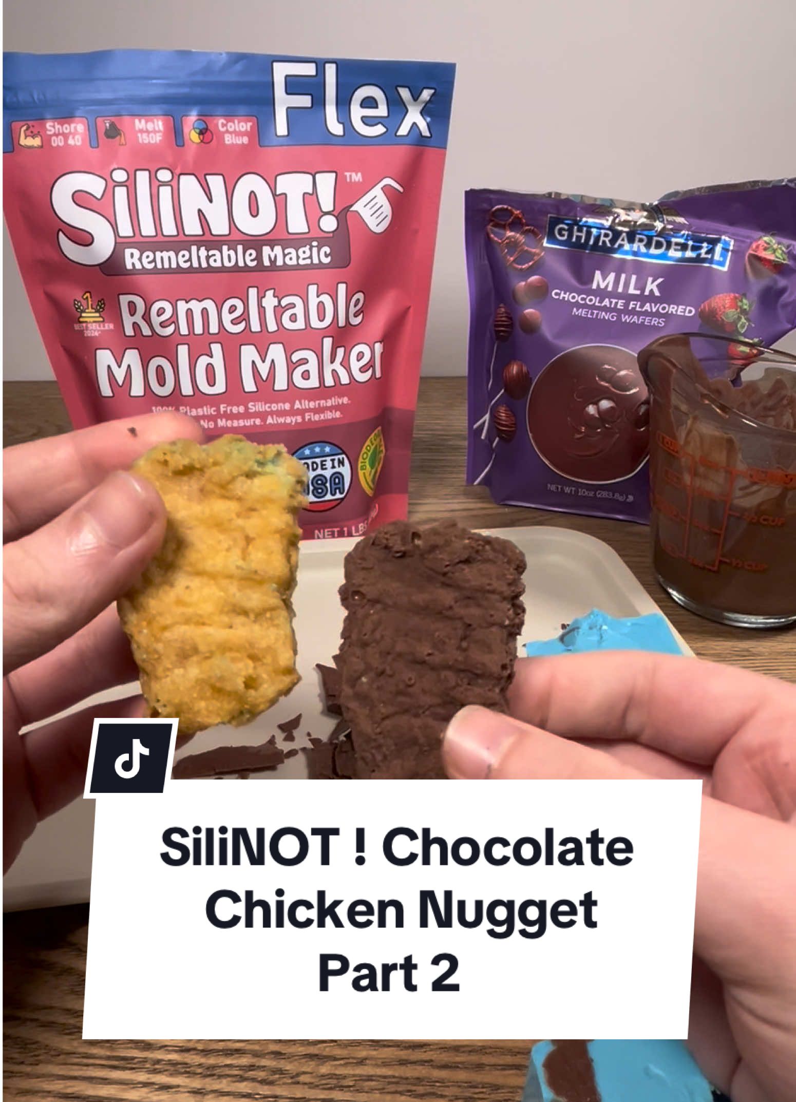 SiliNOT! chicken nugget part 2, we think it looks great and look at all those details. Let us know what you think down below 🍫🍫 Amazing remeltable, reusable mold maker and a great alternative to silicone molds.  #crafts #crafty #silicone #moldmaking #resinart #resinmold #resincrafts #artsandcrafts #silinot #3dprinting #chicken #mcdonalds #craftingtutorials #crafttok #chickennuggies #chocolate #chocolateart #chocolatelover 