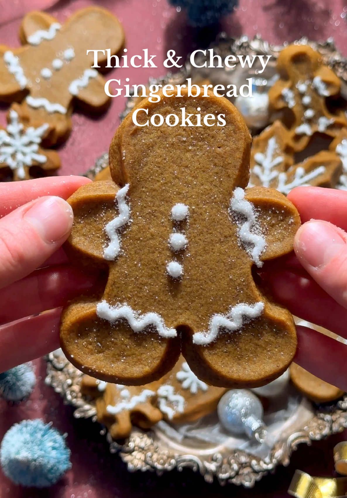 Thick & Chewy Gingerbread Cookies 🥳🎄 I’ve never had another gingerbread cookie that can even come close to my recipe & I do not make that claim lightly!! These will blow away every other cookie you make this season 💙 #gingerbread #cookies #fypage #bakingszn #dessert #cookiesoftiktok #holidaytiktok #fypppppp #christmasbaking #christmascookies 