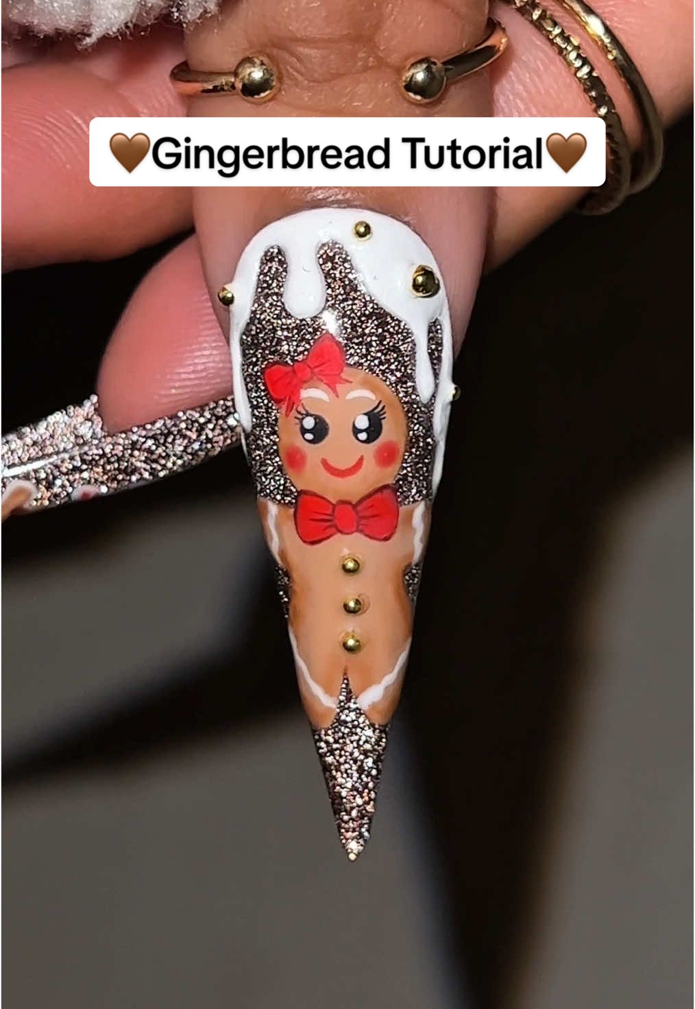 Gingerbread Tutorial ❤️  #fy #gingerbreadnails #christmasnails #nailarttutorial #nailart #trendynails #naildesigns 