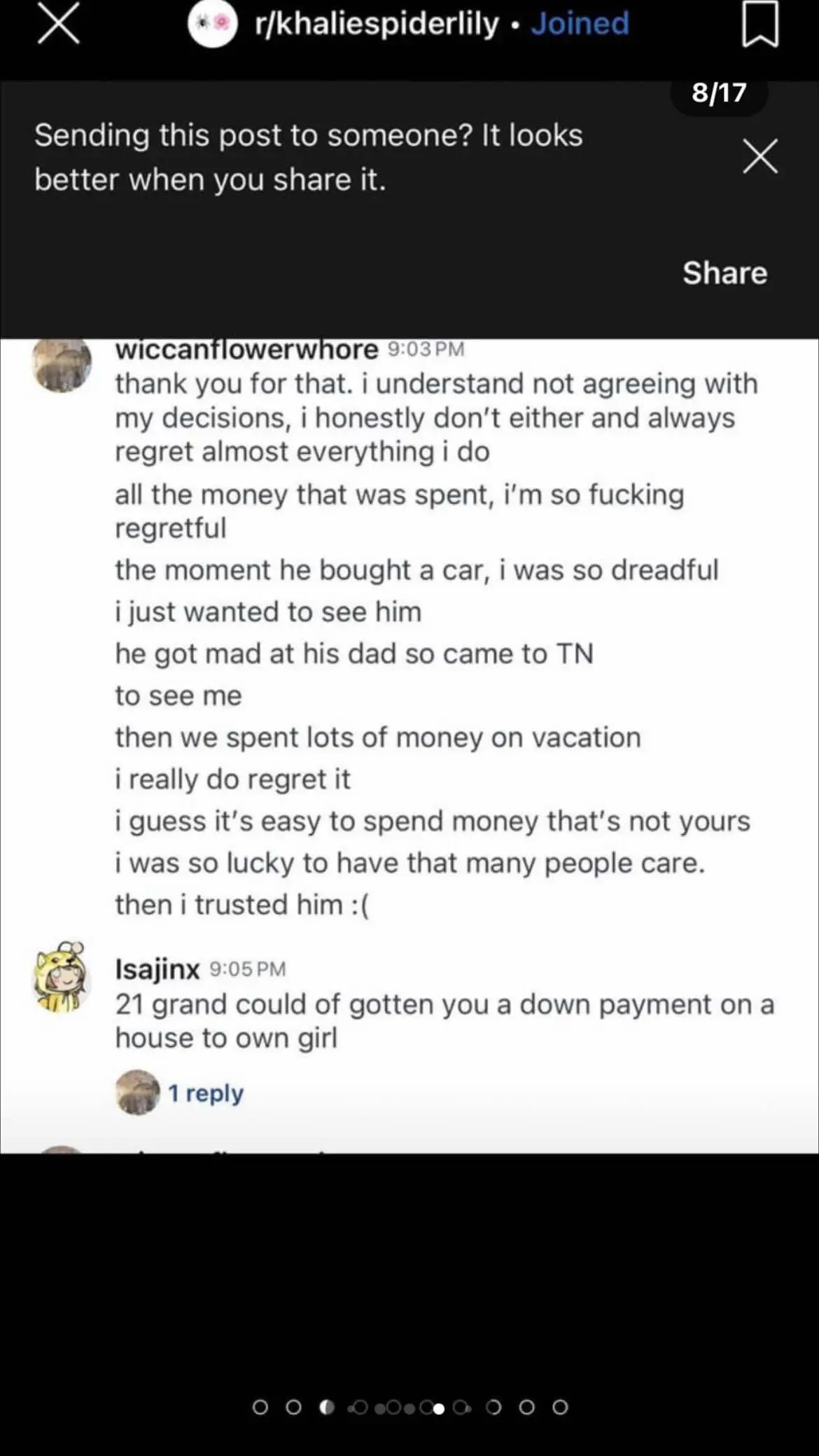 Khalie admits to spending all of the gofund me money