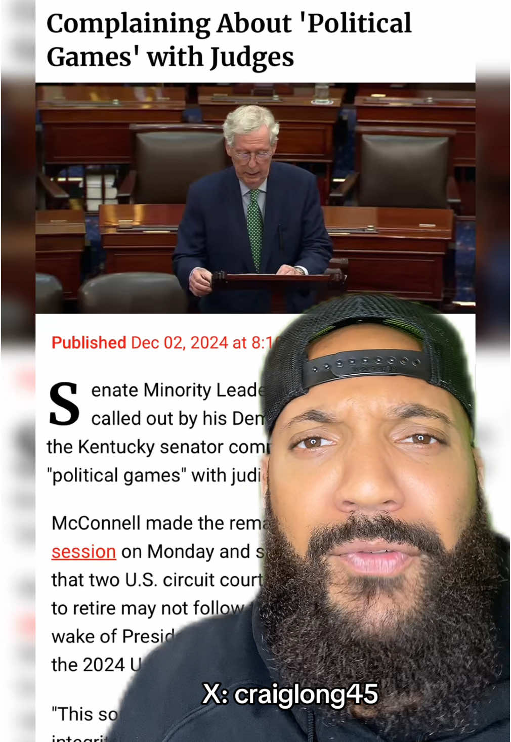 Unretiring because Trump won 💁🏼‍♂️  #mitchmcconnell #judges #biden #hunterbiden #fyp #craiglong45 #craiglong 