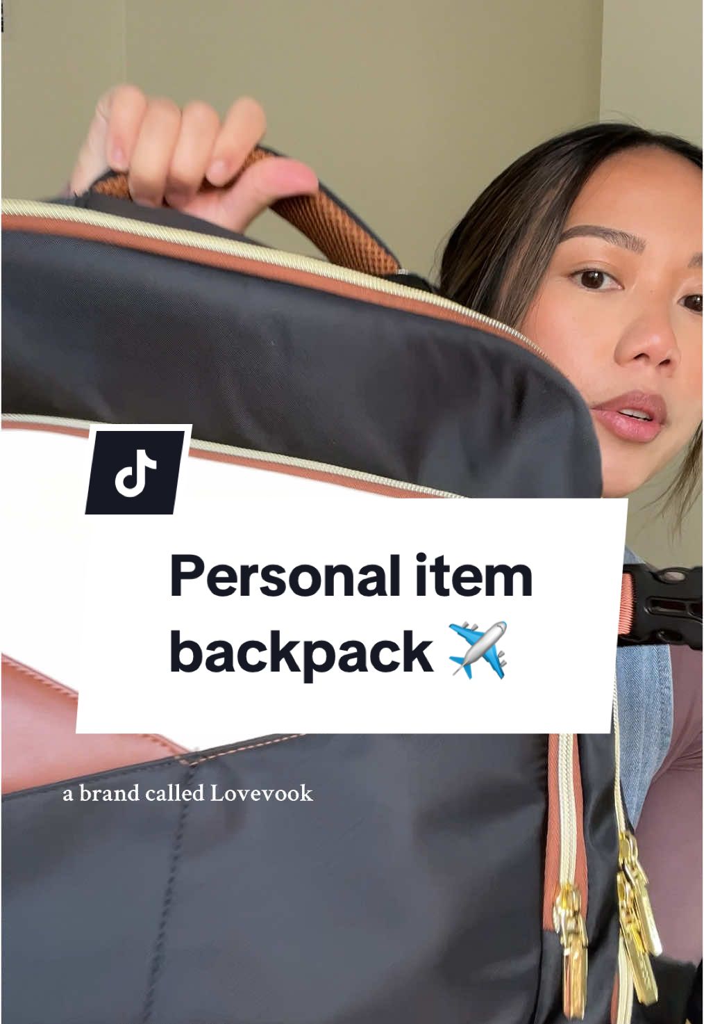 PERSONAL ITEM BACKPACK thats perfect for holiday travel! ✈️❄️  Stay tuned for the packing video!! #weekenderbag #carryonbag #personalitembag #holidaytravel #creatorsearchinsights #lovevook #lovevookbackpack #sephoraalışverişim #traveltiktok #packwithme 