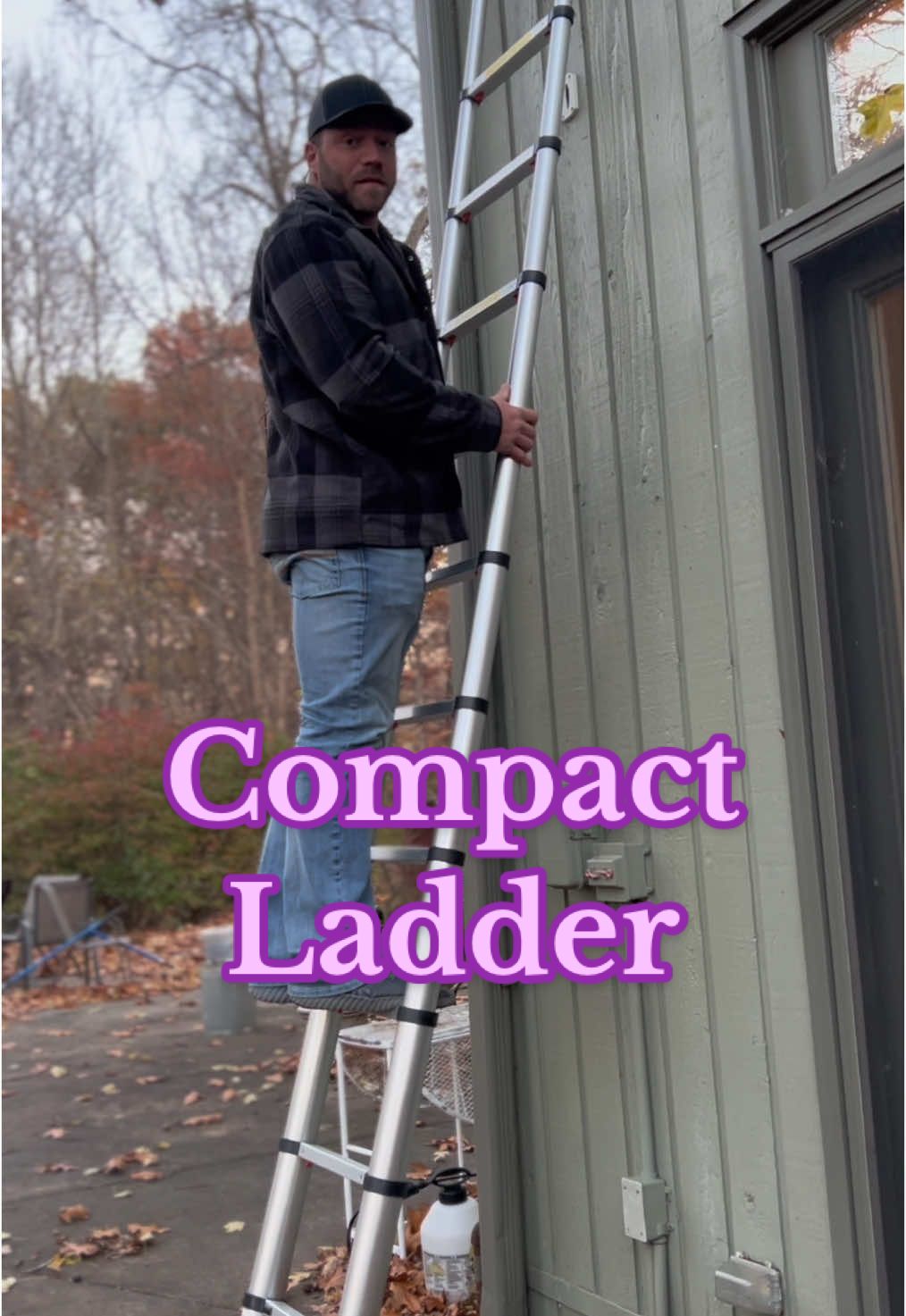 This has to be the coolest and most handy item I have gotten off the TikTok shop! This telescopic ladder is easy to store, strong, and built to last! #telescopicladder #ladder #giftsforhim #giftsfordad #constructionworker #dadsoftiktok 