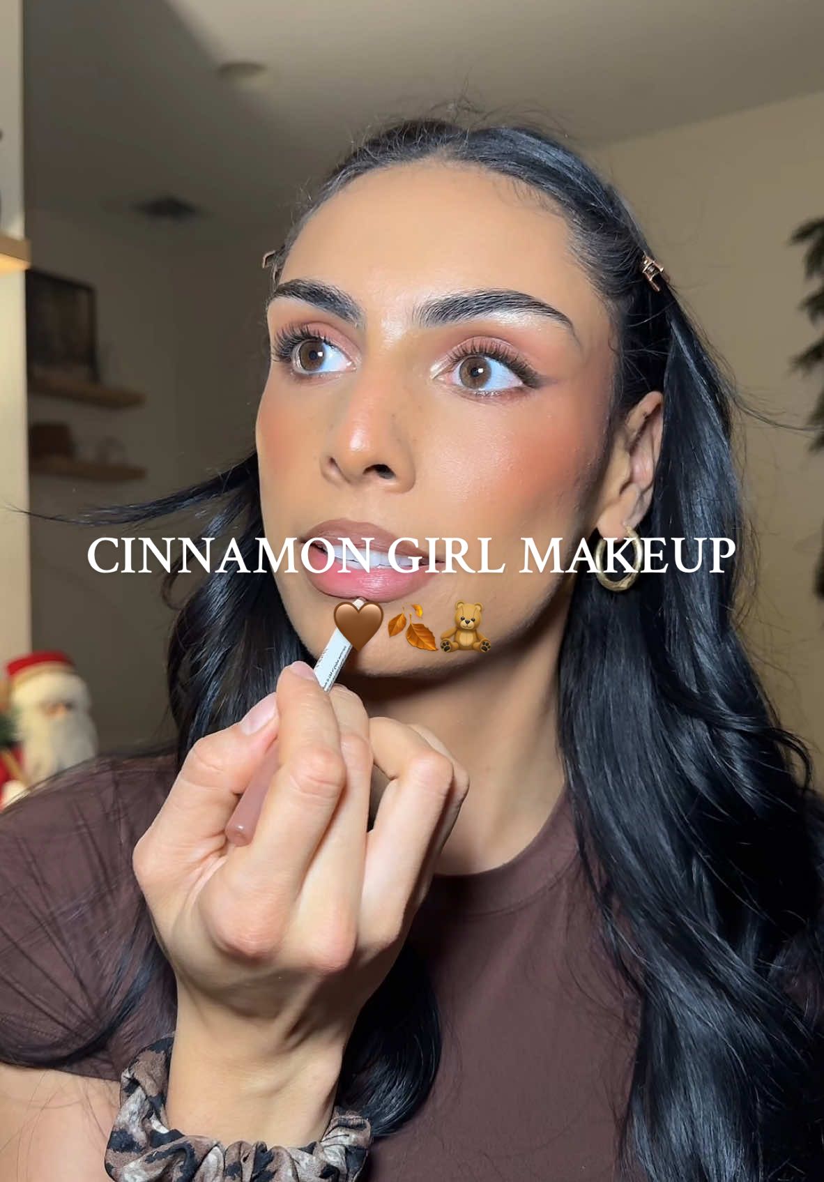 cinnamon girl makeup unlocked | products below #cinnamongirl #makeuptutorial #cinnamonroll #rhodeliptreatment #fallmakeup  @MERIT Beauty primer moisturizer  @Diorbeauty foundation stick @rhode skin glazing milk serum, blush in toasted teddy, lip tint in cinnamon roll @Armani beauty concealer snd liquid bronzer  @Rare Beauty setting powder, eyebrow gel and highlighter in exhilirate  @NYX Professional Makeup buttermelt blush in feeling butta  @Anastasia Beverly Hills bronzer in saddle @Hourglass Cosmetics ambient light palette in evil eye  @COVERGIRL mascara in dark chocolate  @urban decay setting spray  @Glossier lip liner in buff 