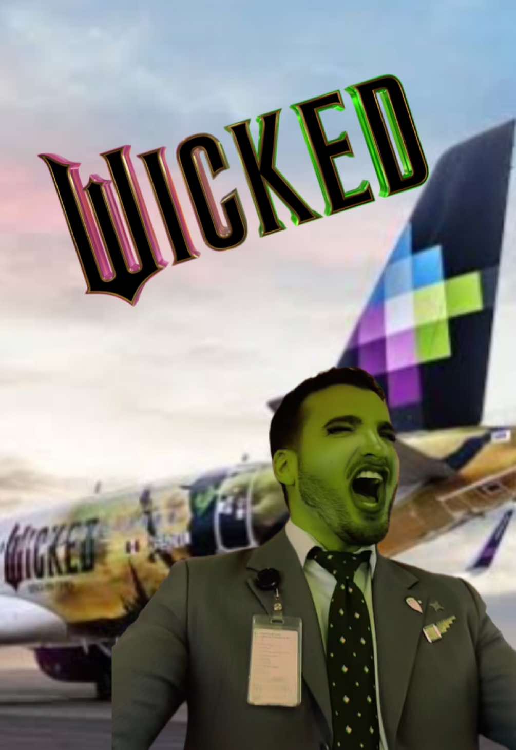 Cuando subes al Avion de Wicked 🧙‍♀️💚🩷 #wicked #volaris #defyinggravity #flightattendant #crewmember #cabincrew #fyp #foryoupage❤️❤️ #parati #fypp 