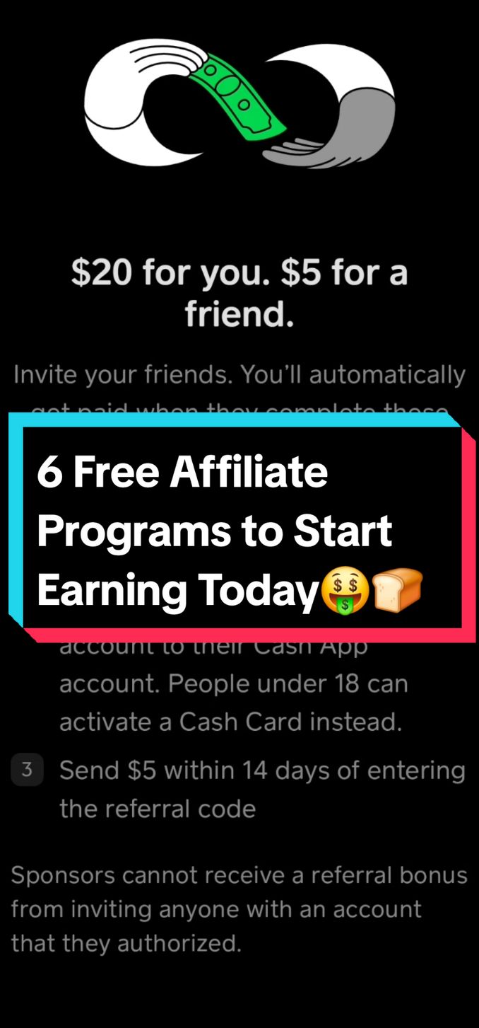 6 free affiliate programs you can join right now to start earning online. No fees, no hassle—just sign up, follow the terms, get your 🍞 and start promoting to earn more!🤑 Perfect for beginners looking to make money with affiliate marketing. Links to these programs in my bio!🤳📥 Don't miss out on these opportunities to earn commissions🫡😎✨️ #affiliatemarketingforbeginners  #holidaymoneyhacks  #cashbackchallenge  #affiliatemarketingtips