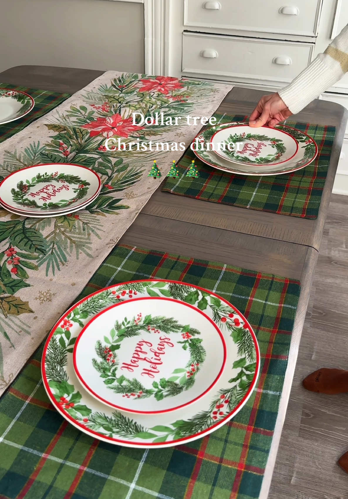 Christmas tableware from a dollar store for $20 #christmasdecor #asmr #budget 