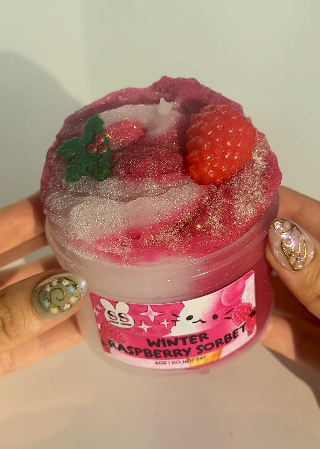 Winter Raspberry Sorbet 🍦 A hybrid slime scented like sweet, sugar raspberries that features an icee and snowfizz slime base #slime #asmr #sorbet #snoopslimes