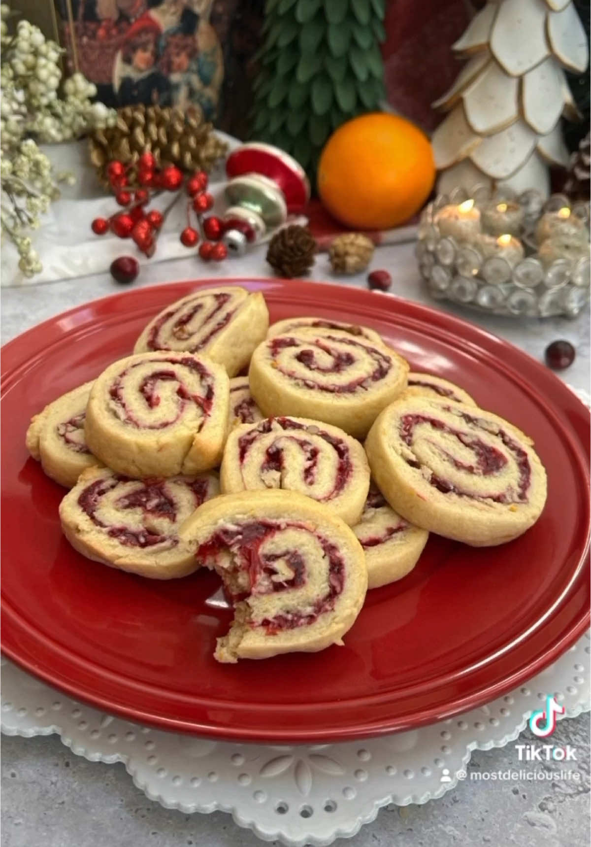 Cranberry Orange Pinwheels are the perfect Christmas cookie! And they are so fun to make! For full recipe just visit us at mostdeliciouslife.com and search “cranberry orange pinwheels”. ENJOY! #cookies #christmascookies #pinwheelcookies #cranberry #cranberryorange #holidaybaking #christmasbaking #baking #christmasgoodies #fyp #foryou #foryoupage 