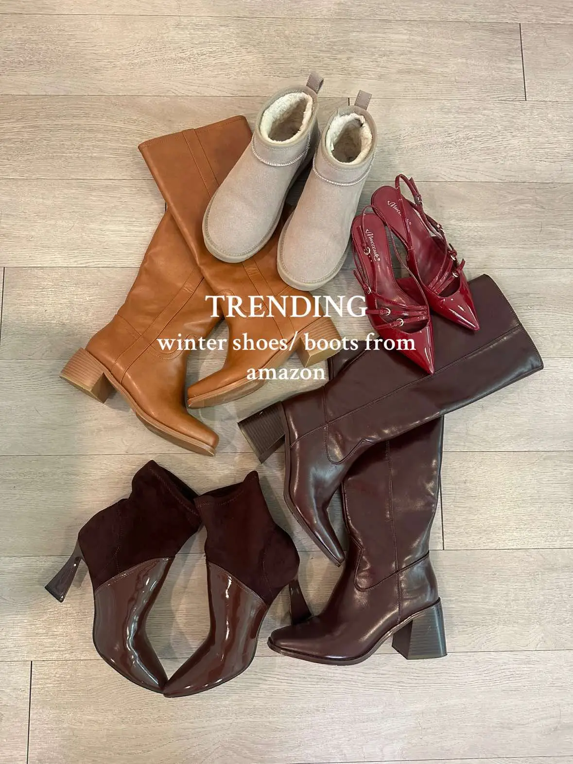 the perfect knee high bootr, heels & cozy shoes you need this winter #creatorsearchinsights #winterfashion #winterfashiontrends #kneehighboots #kittenheels 