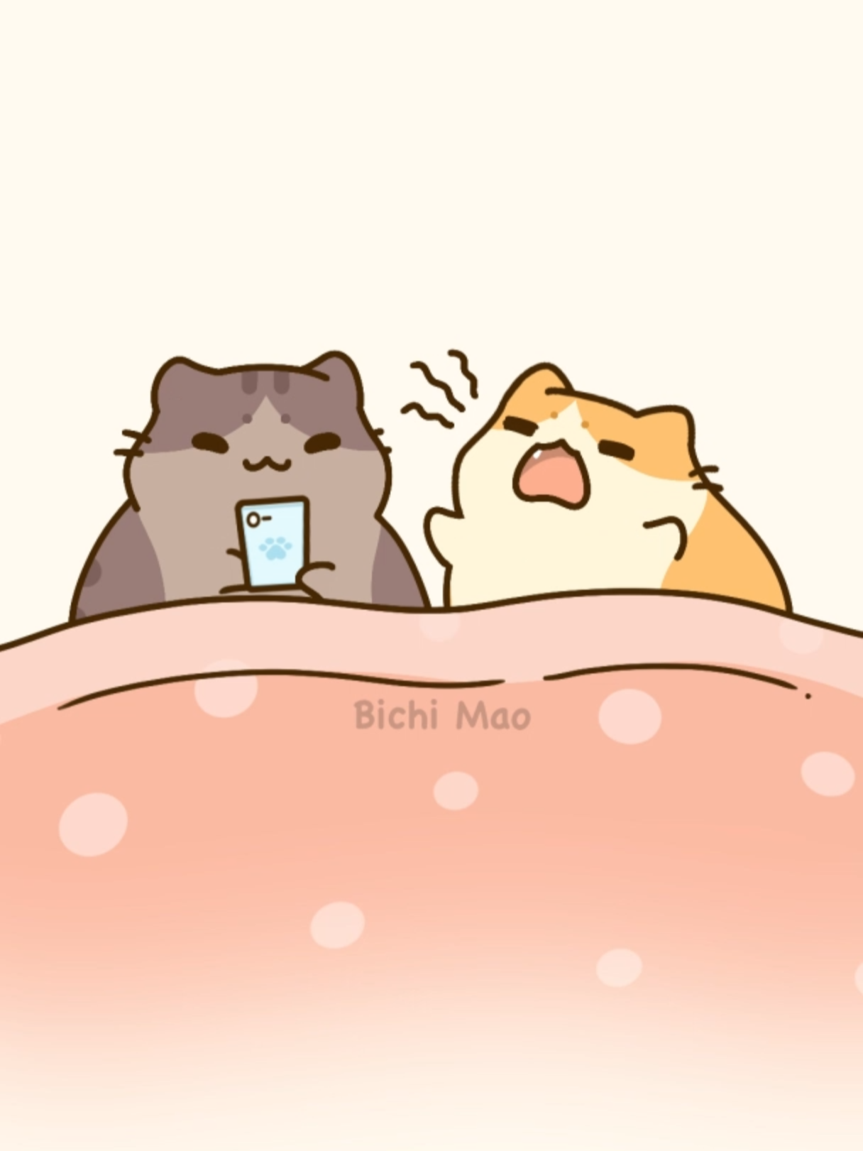 A kiss before bed? #bichimao #cuteanimation #hottrend #couplememe #kawaii #catsoftiktok #couplememes