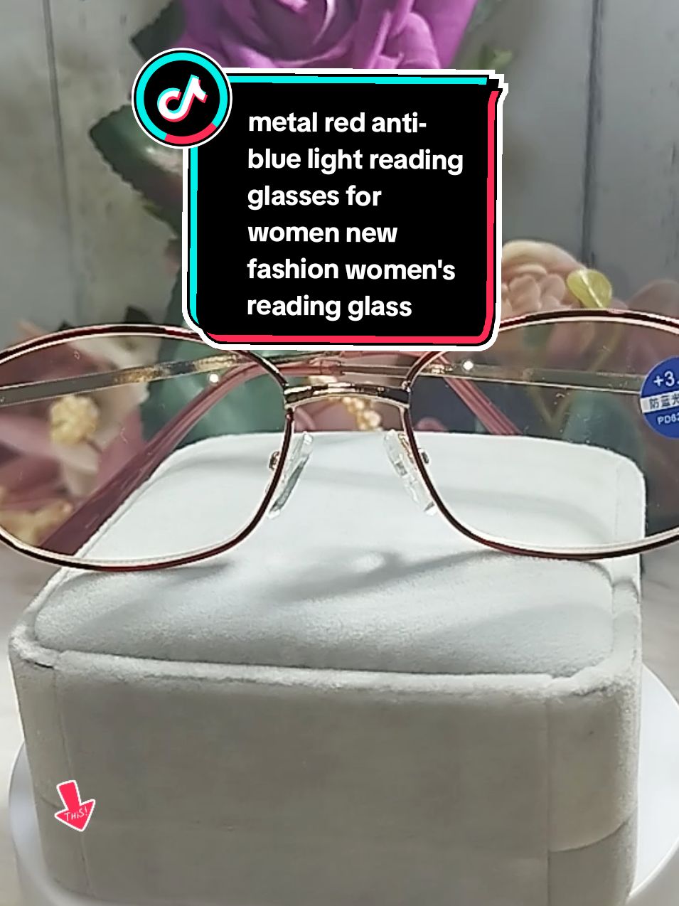 metal red anti- blue light reading glasses for women new fashion women's reading glasses for middle-aged and elderly high-definition lens PTQ #readingglass #eyewear #eyeglasses #eyeglass #antibluelight 