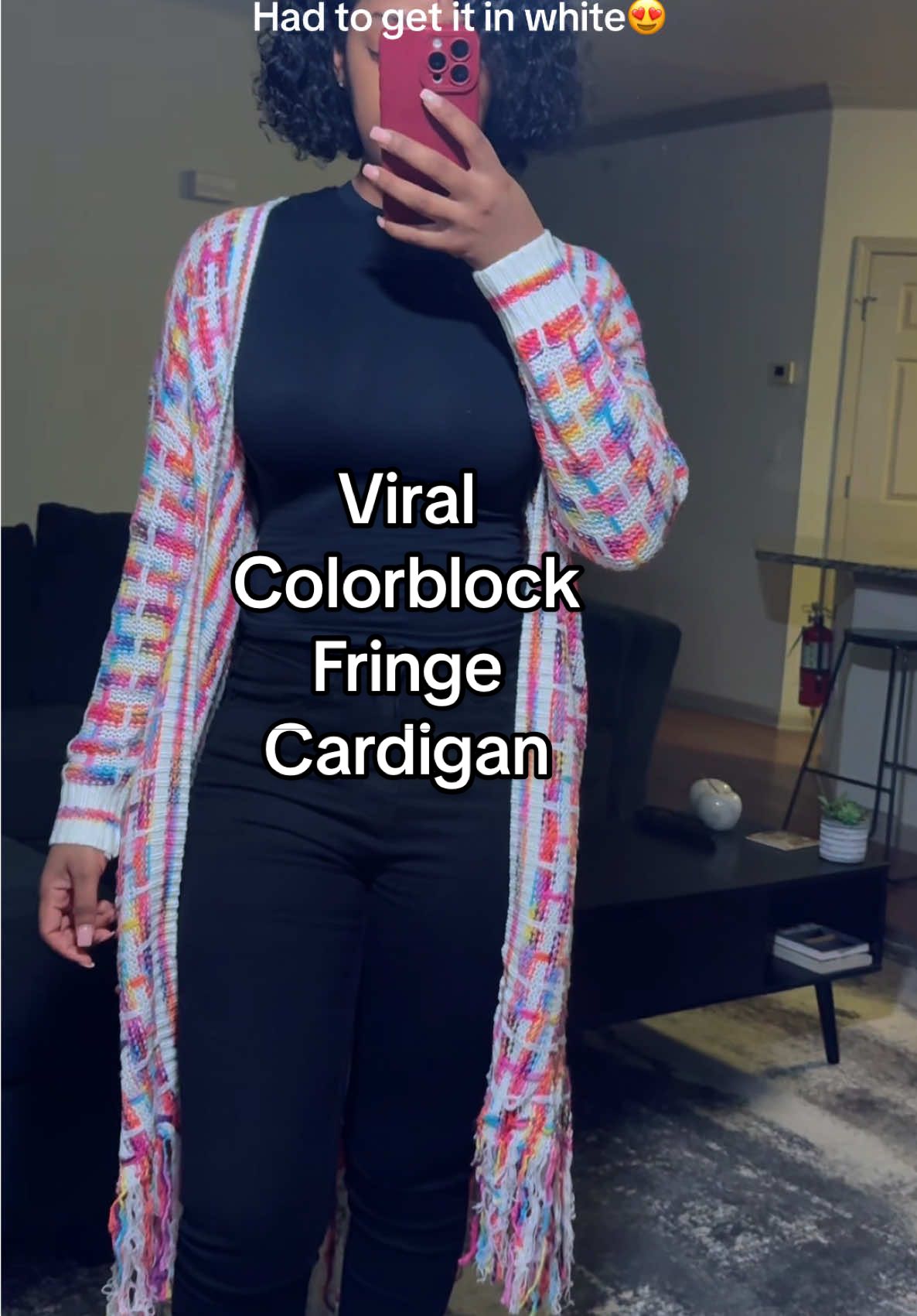 Colorblock Fringe Cardigan  Cozy Season Haul contd… #cardigan #winterfashion #cozyseason 