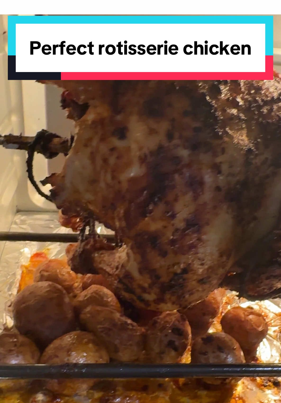 Easy and perfect rotisserie chicken.  Place your baby patatoes at bottom below the chicken, thank me later 😎 #iykyk #rotisseriechicken #airfryer #holidayshopping #christmasgift #TikTokShop #affiliate #ugc 