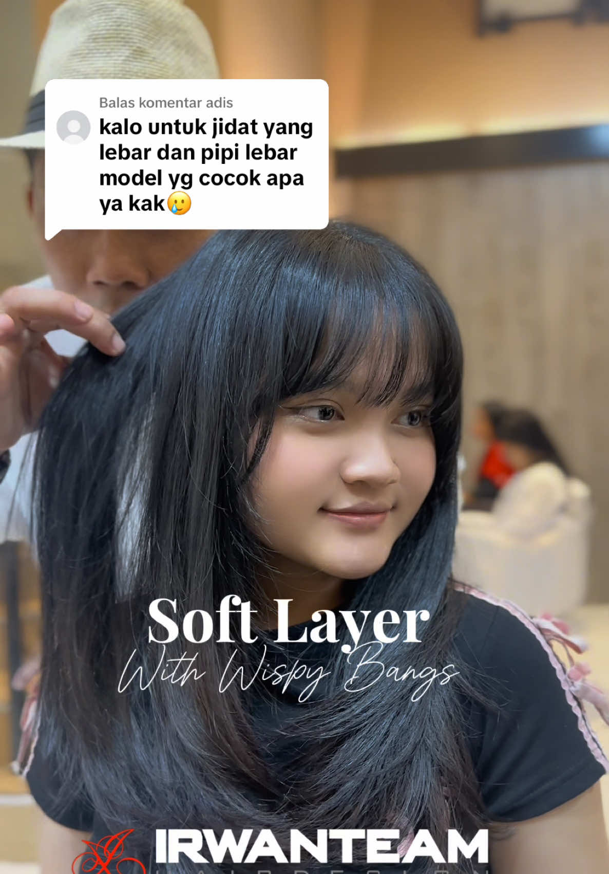 Membalas @adis  Rekomendasi Hair Cut Dahi Lebar Pipi Lebar “Soft Layer With Wispy Bangs” #fyp #irwanteampik #irwanteamhairdesign #softlayers #wispybangs #hairtok #salon #salonpik #salonjakartautara 