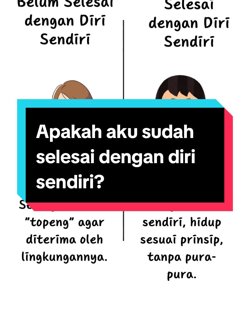 Siapa orang yang selesai dengan diri sendiri? Ya, orang yang bisa tersenyum tanpa harus melihat orang lain menderita. Orang yang bisa bahagia melihat orang lain bahagia. Orang yang tak butuh validasi orang lain atas prestasi yang diraihnya.  Ia nikmati hidupnya, sambil menanam benih kebaikan kepada sebanyak mungkin sesama.