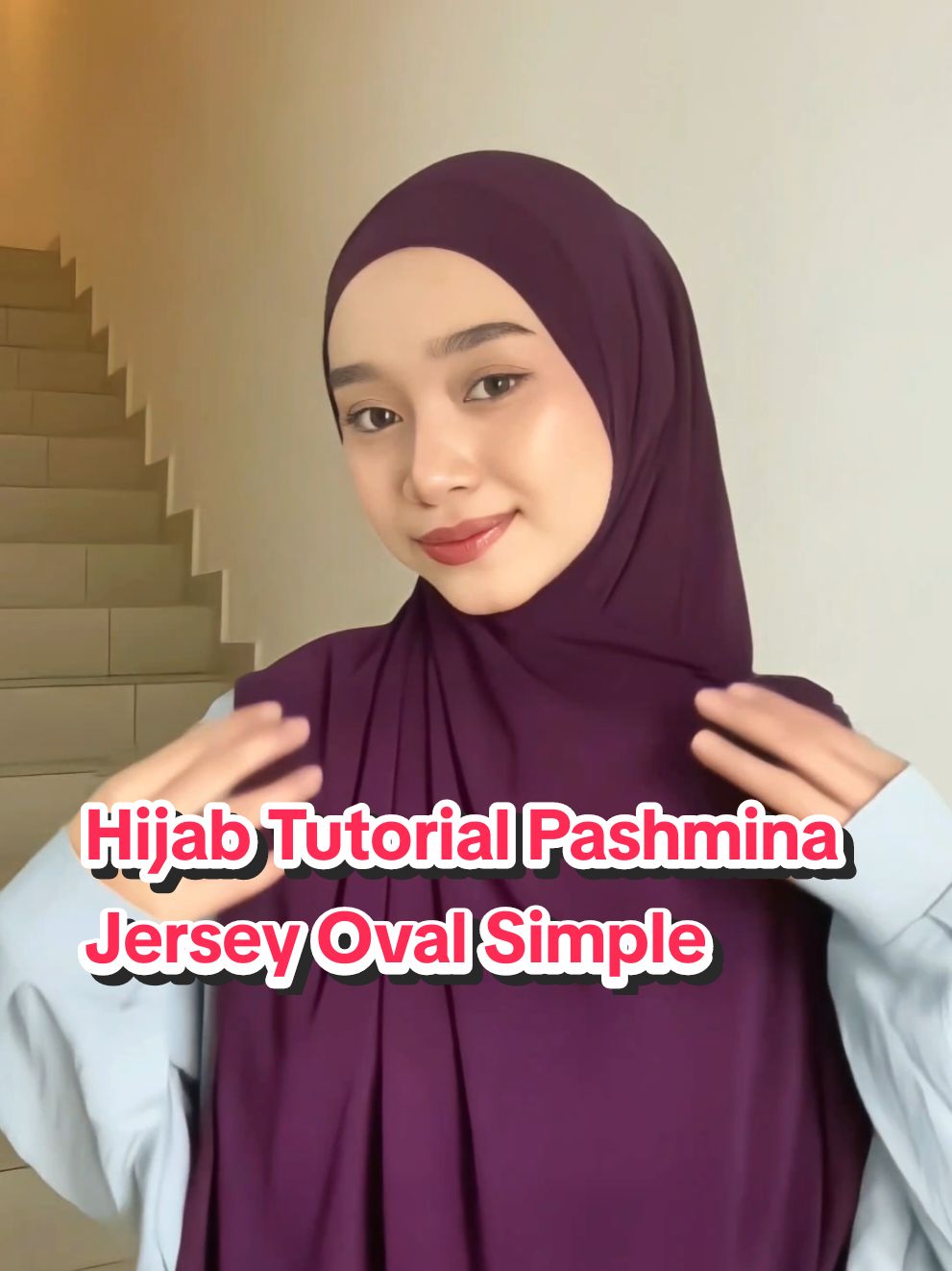 Hijab Tutorial Pashmina Jersey Oval Simple #hijab #hijabtutorial #pashminajerseyoval #stylehijab #megaguncang1212 