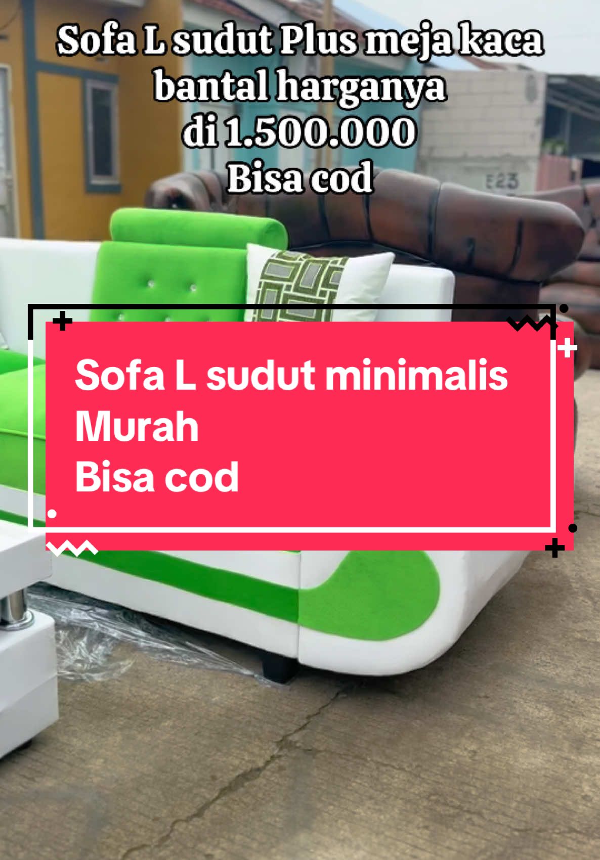 Sofa L sudut tipe dudukan 221 free meja kaca dan bantal harganya di 1.8jtbisa COD #sofa #fyppppppppppppppppppppppp #fypp #cikarang #karawang #bandung #bogor