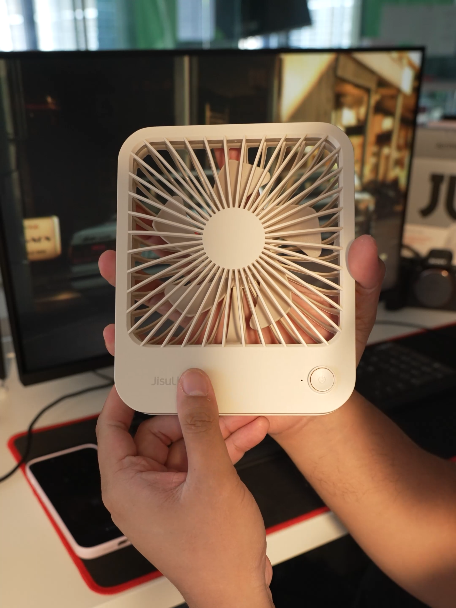 Just got my Jisulife Table Fan 1 ..ready to breeze through workdays in style! #minifan #handheldfan #jisulife