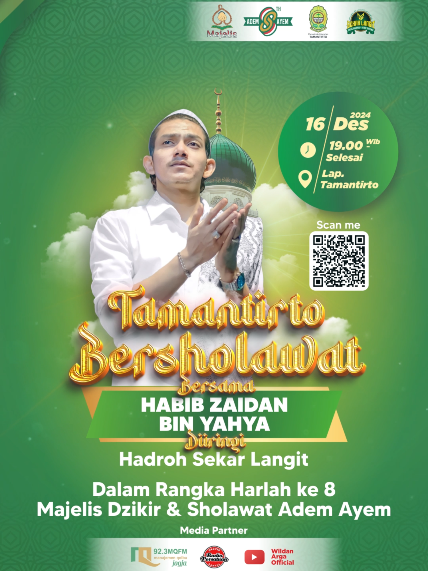 TAMANTIRTO BERSHOLAWAT 2024 Hadirilah !!!! Tamantirto Bersholawat bersama Habib Zaidan Bin Yahya  dan Hadroh Sekar Langit  pada tanggal 16 Desember 2024 bertempat di Lapangan Kelurahan Tamantirto Kasihan Bantul. @majelisholawat.yk @majelisholawat.id @infosholawatyk  #tamantirtobersholawat #majelisademayem #majelissholawatelissholawatyogyakarta#infomajelissholawatyogyakarta