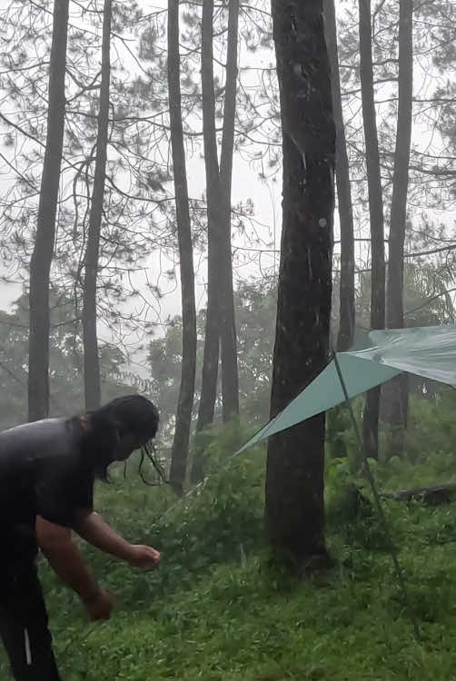 struggle set up tent in heavy rain • real heavy rain camping  #camping #solocamping #rain #heavyrain #Outdoors 