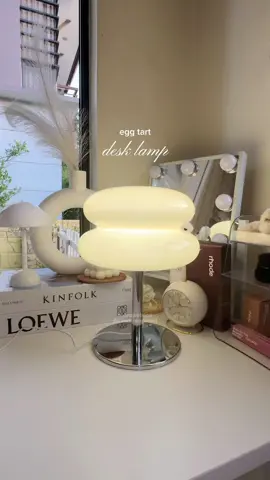 in LOVE with this egg tart desk lamp!! 💫 adds so much personality to my space!! 🛋️🤍 #desklamp #lamp #eggtartlamp #donutlamp #bauhaus #bauhauslamp #glasslamp #lampshade #lamps #lights #homedecor #homeimprovement #decor #Home #fyp #fypツ #foryou #desk #foryoupage #viral #trending 