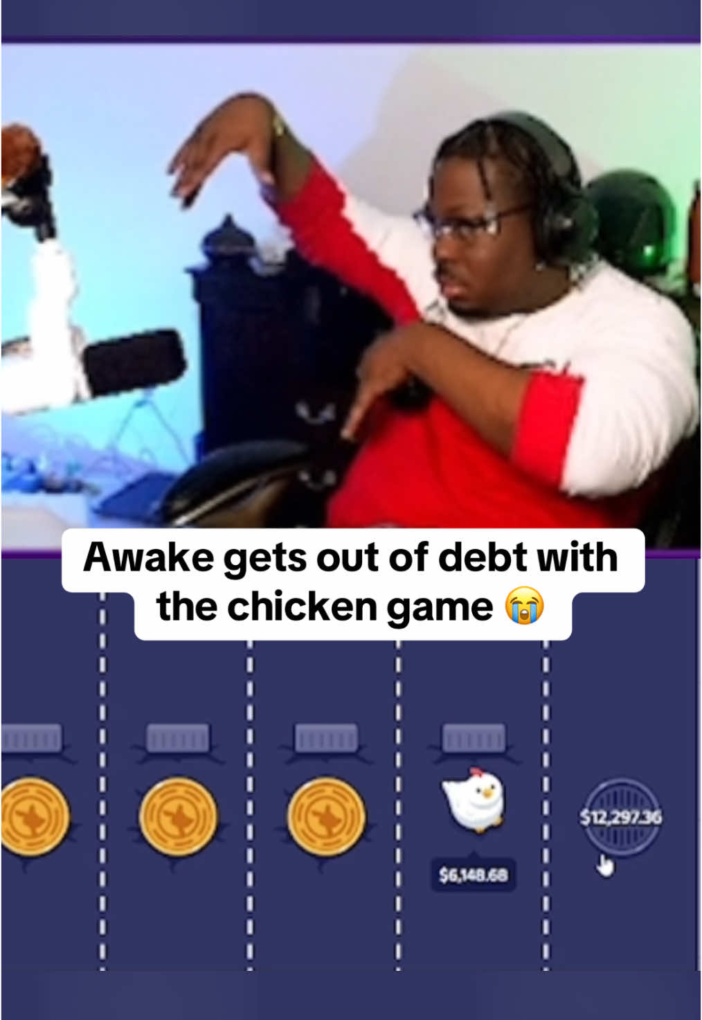 The chicken game just got awake out of debt 😳 #kickstreaming #fyp #viral 