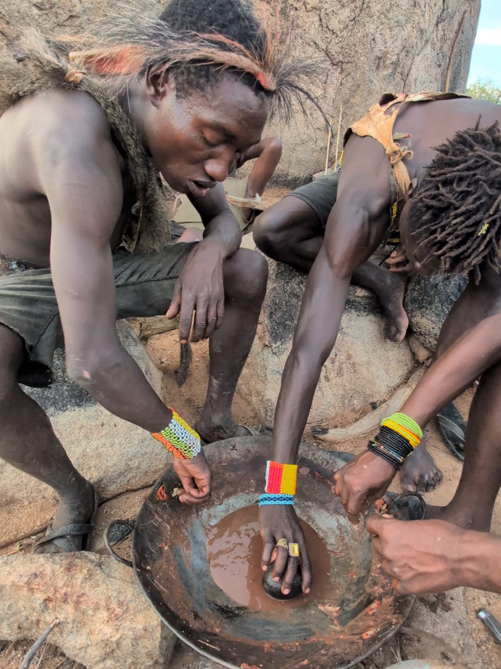 It's,, delicious Meal🤤🔥 Together Eating Favorite Food rich in vitamins😋#culture #bushmen #africavillage 