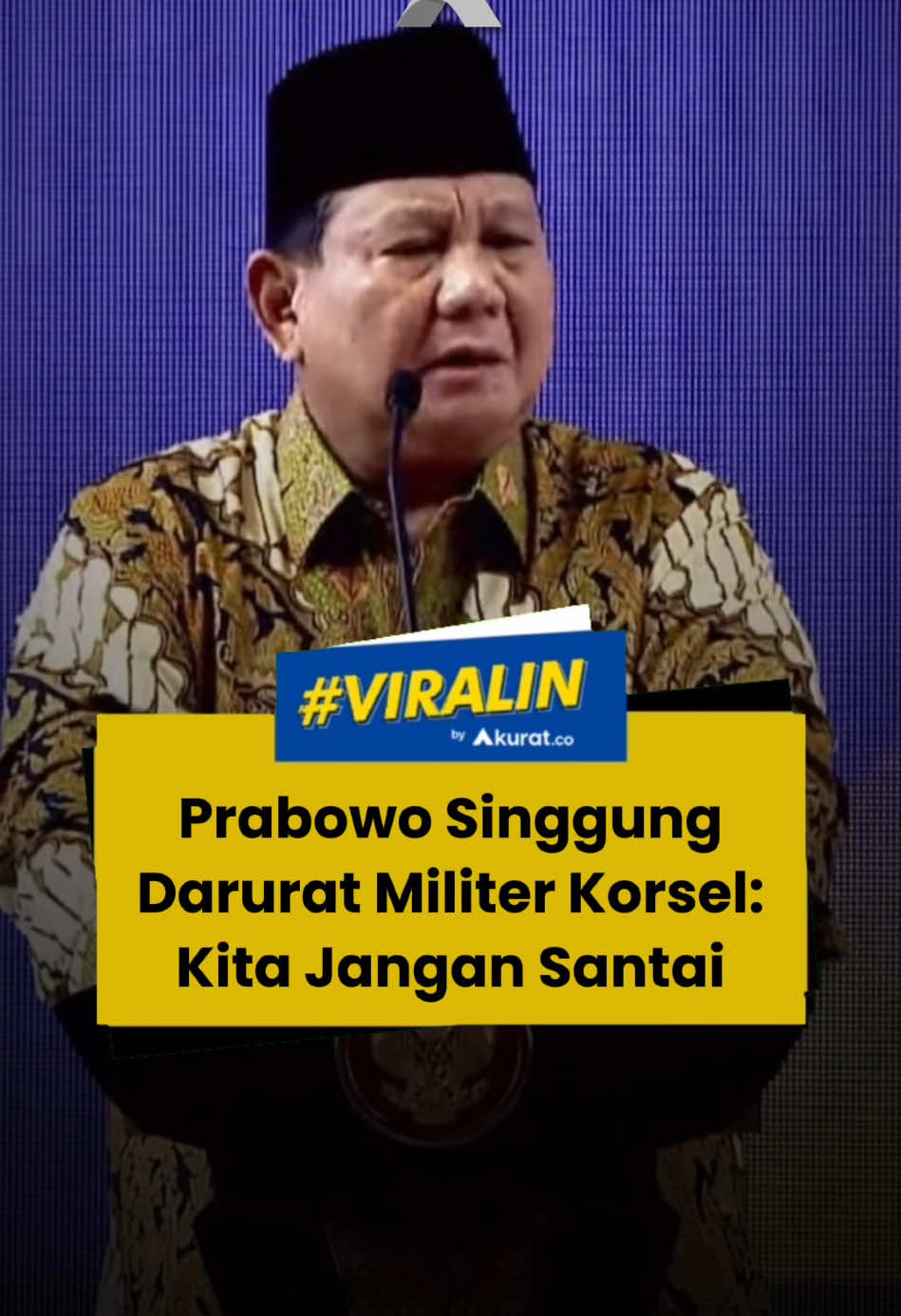 Prabowo kemudian menegaskan, Indonesia butuh kepemimpinan politik yang andal. Baginya, Kepemimpinan politik itu bukan hanya didukung dalam pemerintahan, melainkan ada kerukunan seluruh kalangan. 🎥: Youtube/Setpres. #viral #prabowo #presidenprabowo #daruratmiliter #koreaselatan #perdagangan #akuratco 