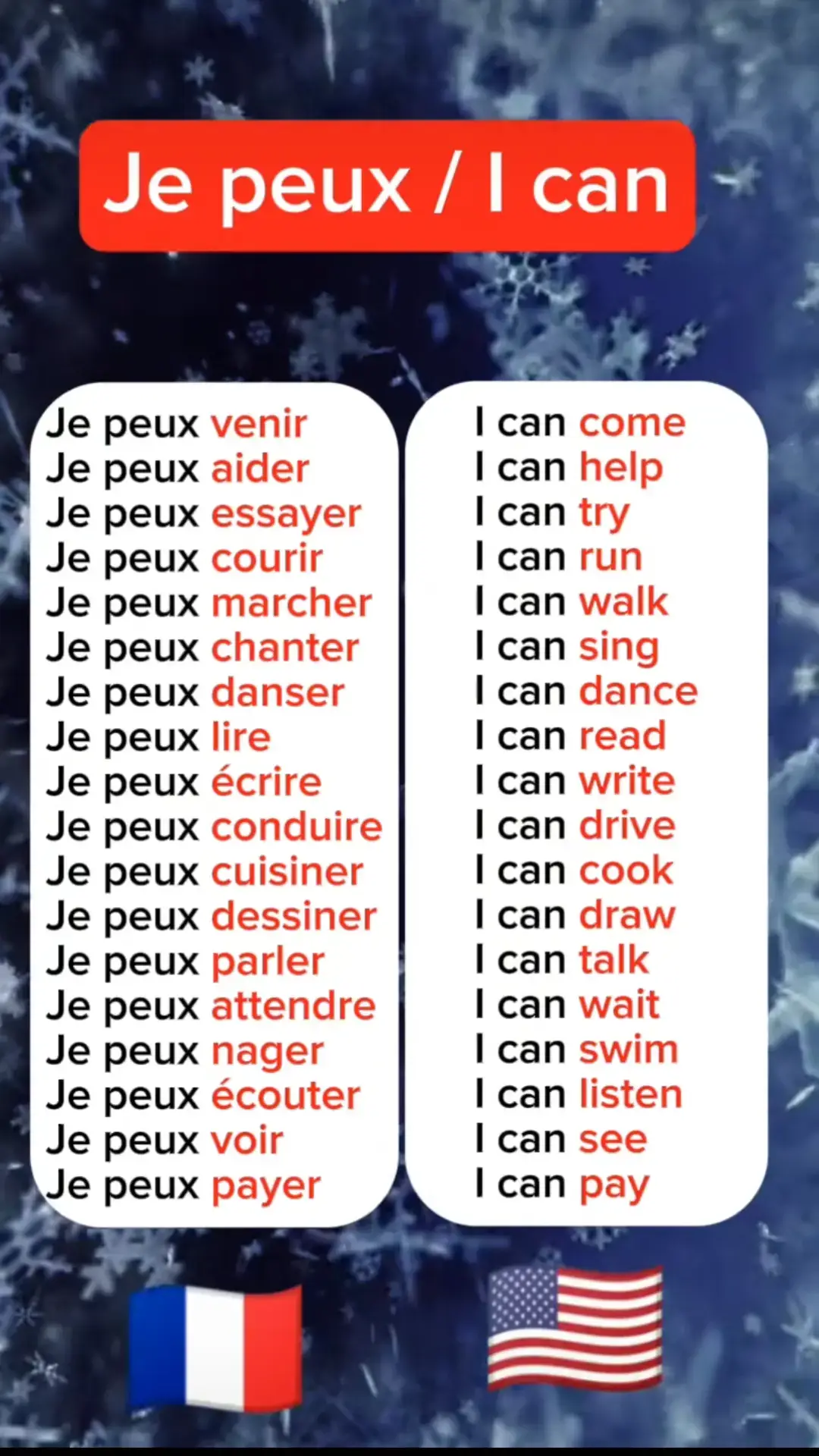 learn English and French  #coursdanglais#apprendrelanglais# #anglaisfacile#anglaisvsfrancais#anglaispourlesnuls  #anglaisrapide#french #frenchtiktok #easyfrench#english #learnenglish#learnenglishdailye  #easyenglish #englishteacher #englishclass#englishlesson #phrases#englishphrases 