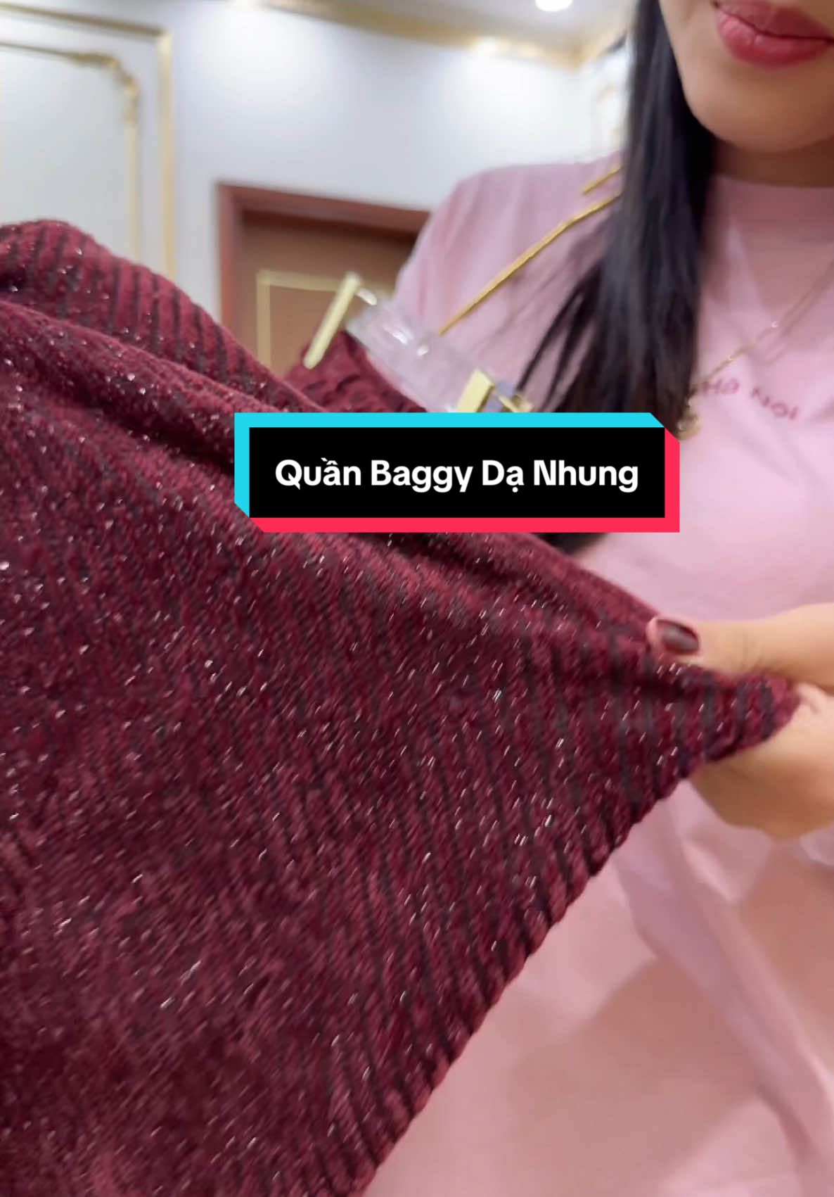 Em baggy dạ nhung bling bilng của các chị yêu đây ạ. #baggynhung #quanbaggy #quannu #thoitrangnu #julyclothing #quanongrong #hangmoi 