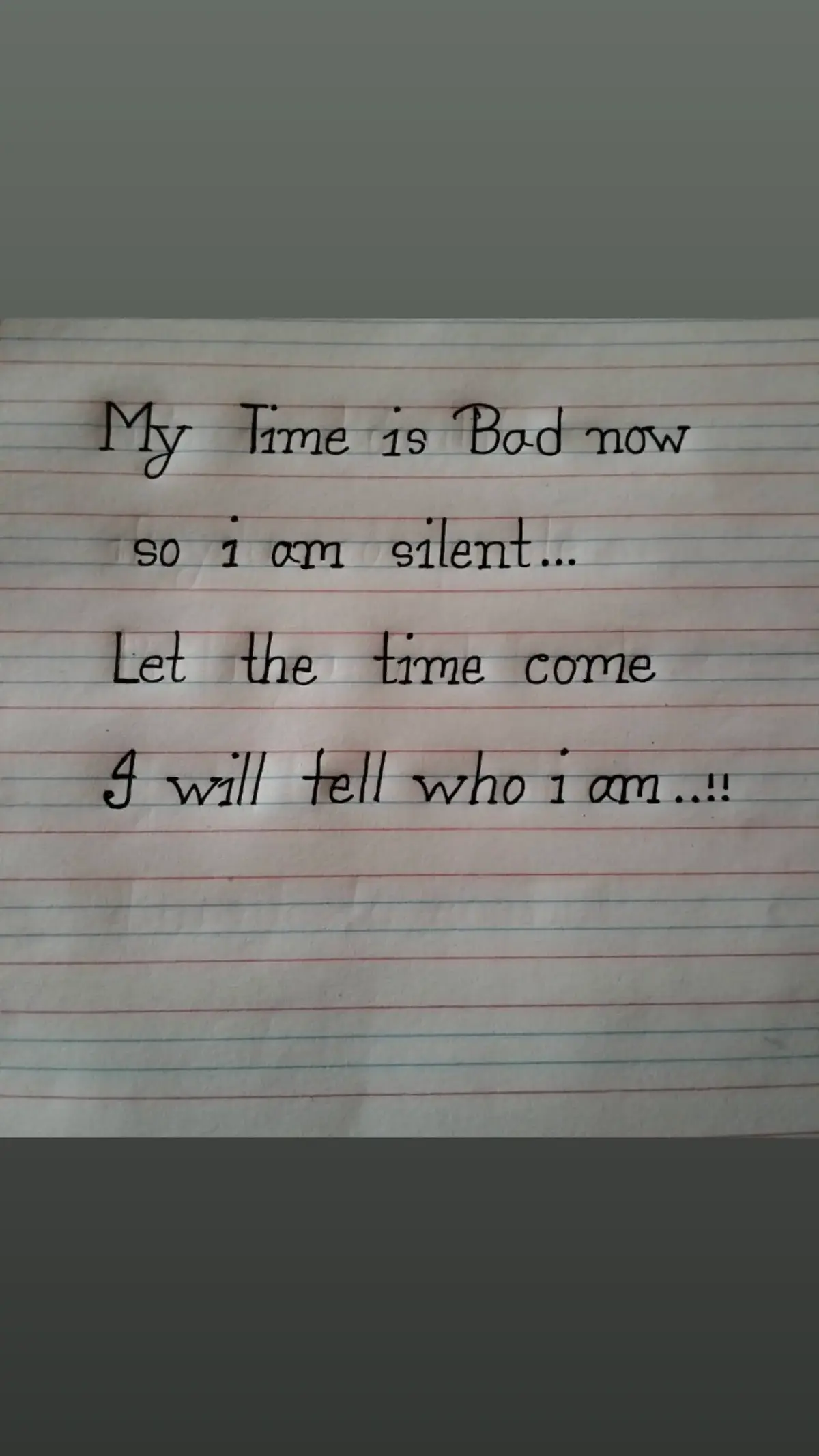 my time is bad now so i am silent 