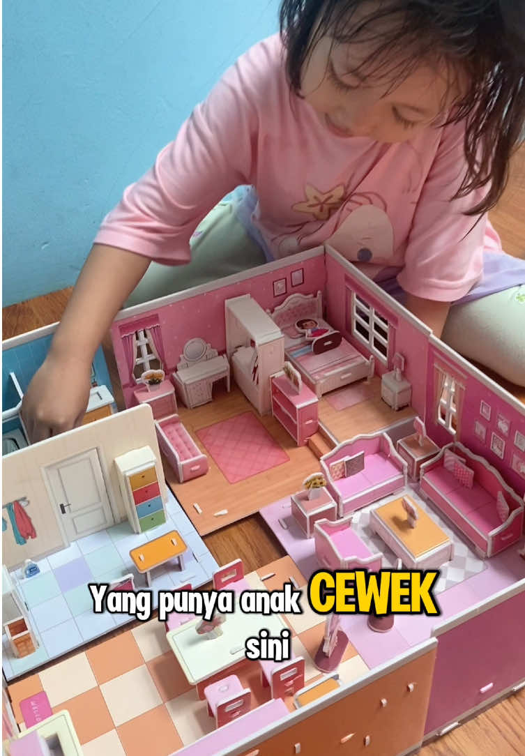 Auto anteng kalau main ini 😍 #mainananakperempuan #mainananakcewek #mainrumahrumahan #puzzle #puzzle3d #mainanedukasianak 