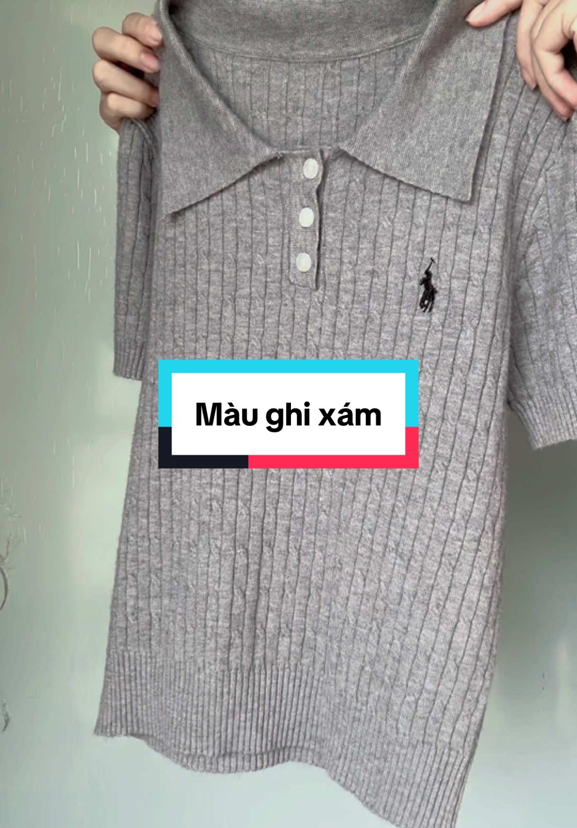 Áo polo len thừng mà ghi xám #xuhuong #aolennu #aolenquangchaunu #aolencoctay #shophongnhung #aopolo 